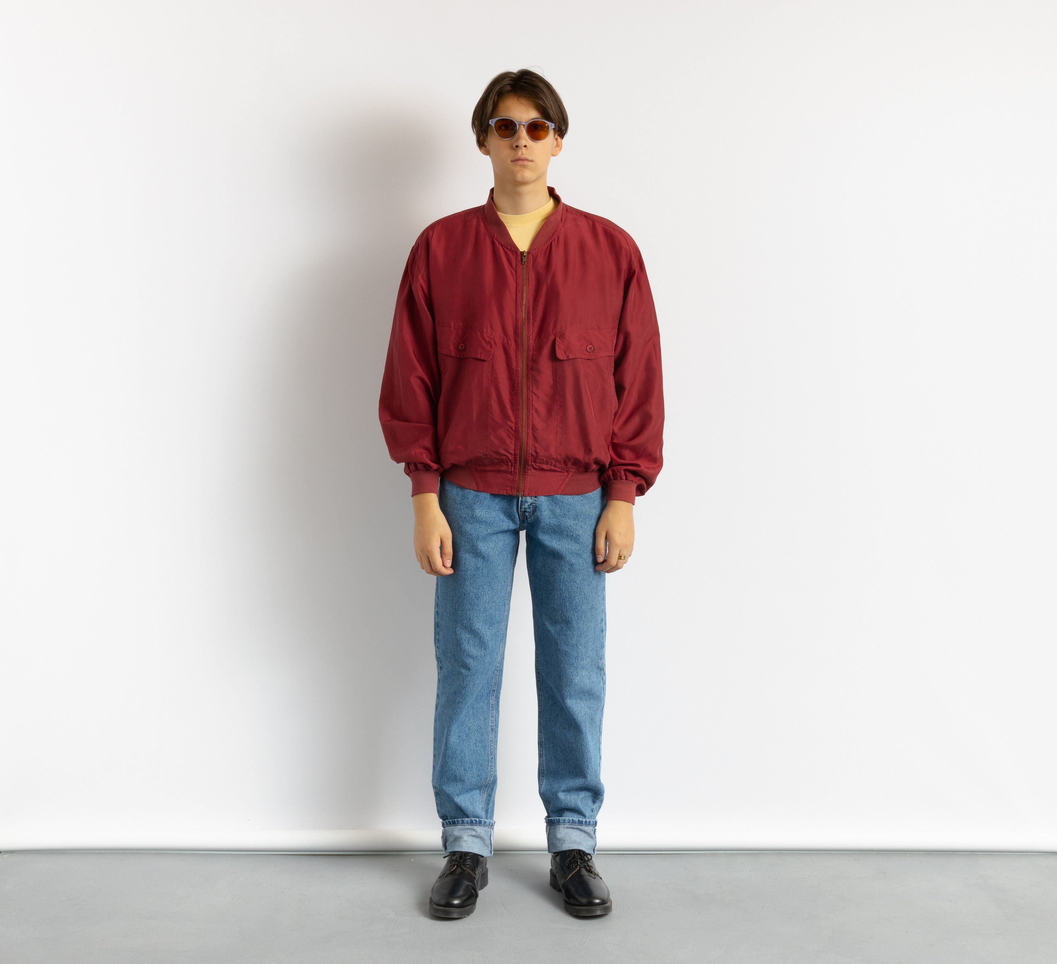 Vintage Silk Vintage Oldschool Full Zip Bomber Jacket 8736 Size US S / EU 44-46 / 1 - 1 Thumbnail