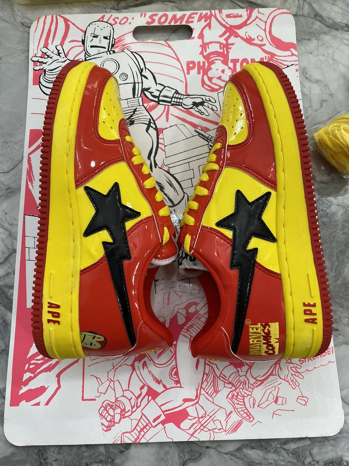 Bape Bape x Marvel Iron Man Bapesta Size US 9 / EU 42 - 7 Thumbnail