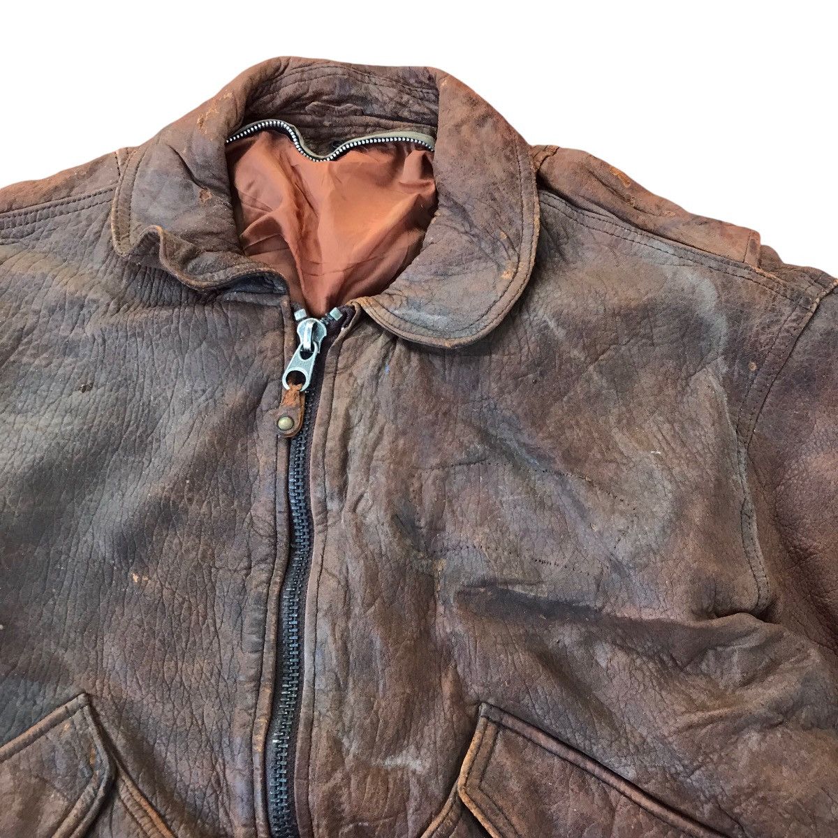 Other Vintage 70s military Leather Jacket Size US M / EU 48-50 / 2 - 11 Thumbnail