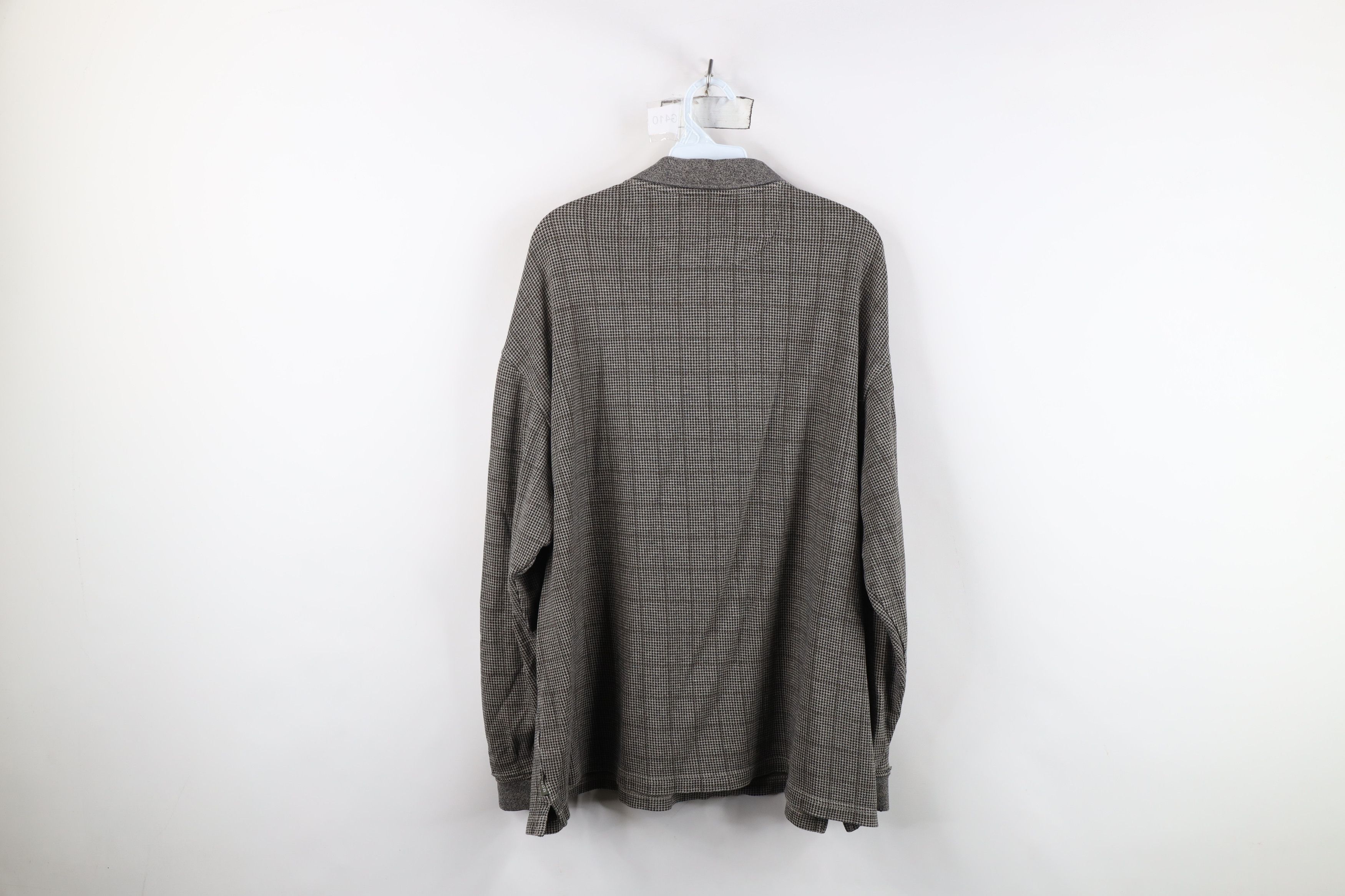 Vintage Vintage 90s Streetwear Houndstooth Long Sleeve Rugby Polo Size US XL / EU 56 / 4 - 12 Thumbnail