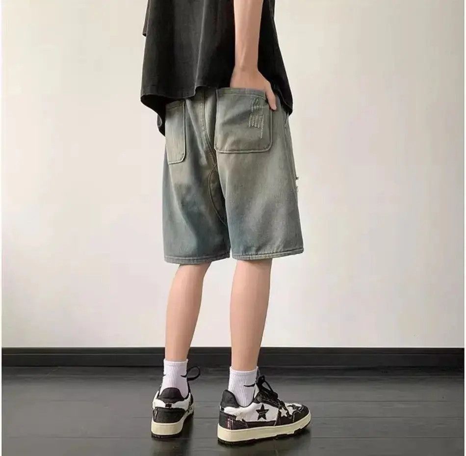 Japanese Brand Retro straight distressed shorts y2k Size US 32 / EU 48 - 5 Thumbnail