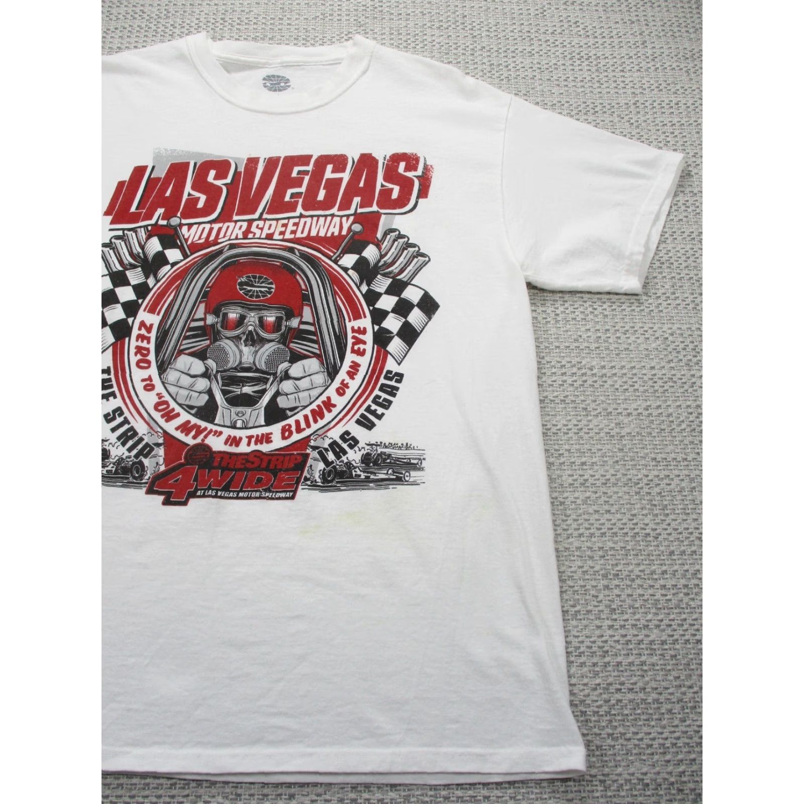Etro Las Vegas Speedway T-Shirt Mens L White Retro Car Auto Graphic 90s Y2K Union Size US L / EU 52-54 / 3 - 3 Thumbnail
