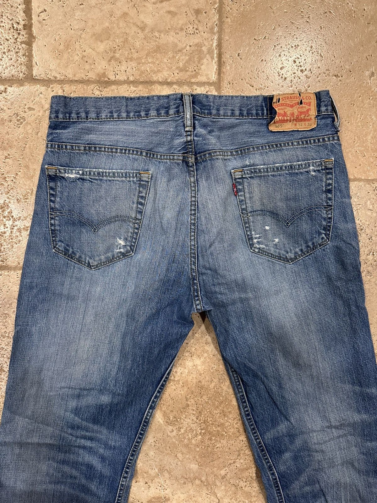 Levi's Vintage Clothing Levi’s Vintage 569 Blue Denim Thrashed Distressed Pants Size US 34 / EU 50 - 11 Thumbnail