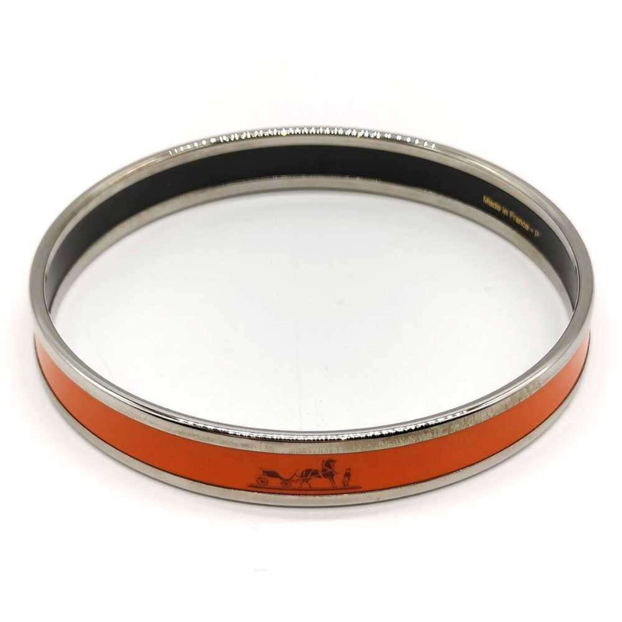 Hermes Hermes enamel PM orange cloisonné mark bangle bracelet for women. Size ONE SIZE - 1 Thumbnail