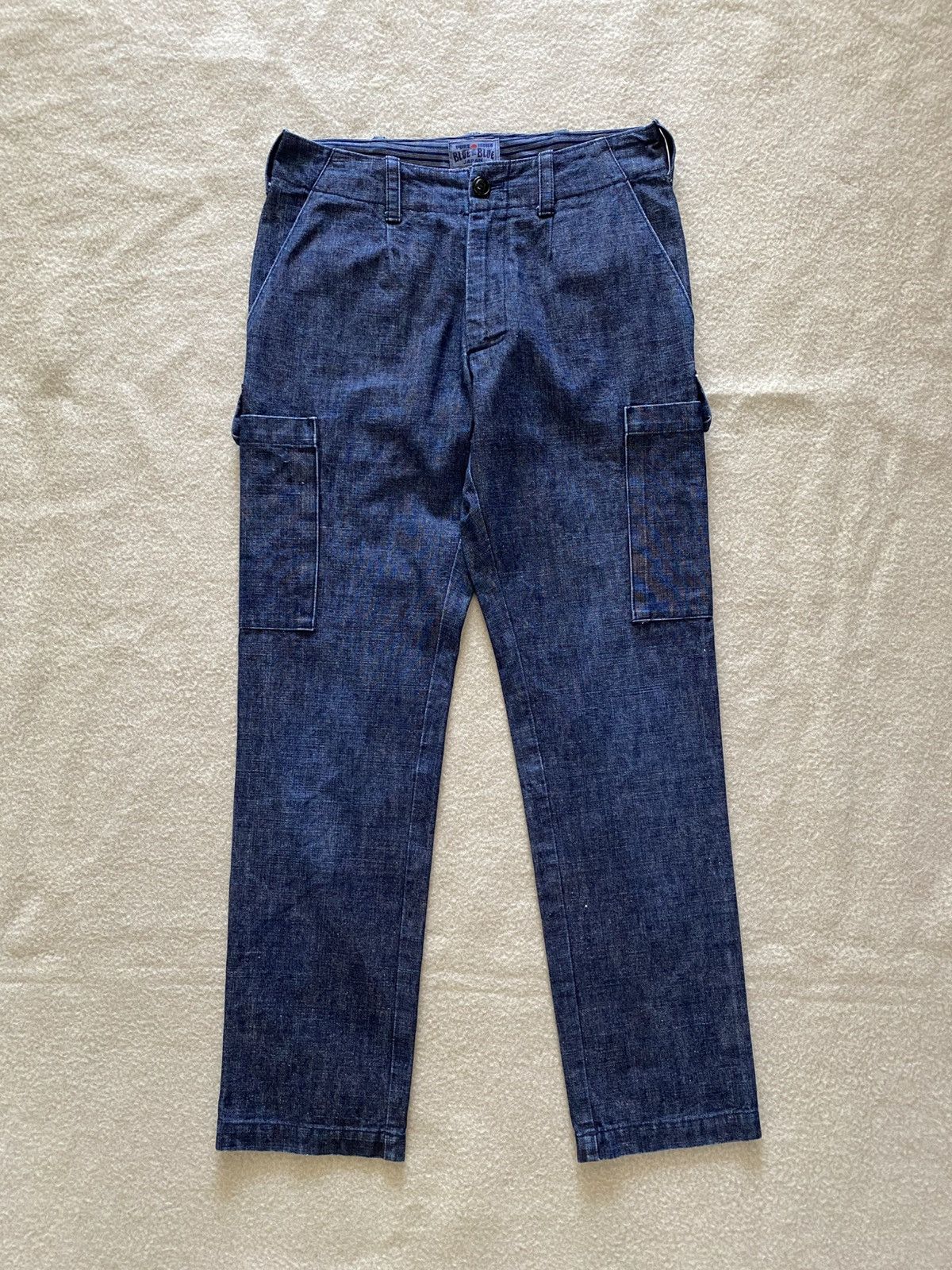 Blue Blue Japan × Vintage Vintage Blue Blue Japan Pure Indigo Cargo Pants W28 Size US 28 / EU 44 - 1 Thumbnail