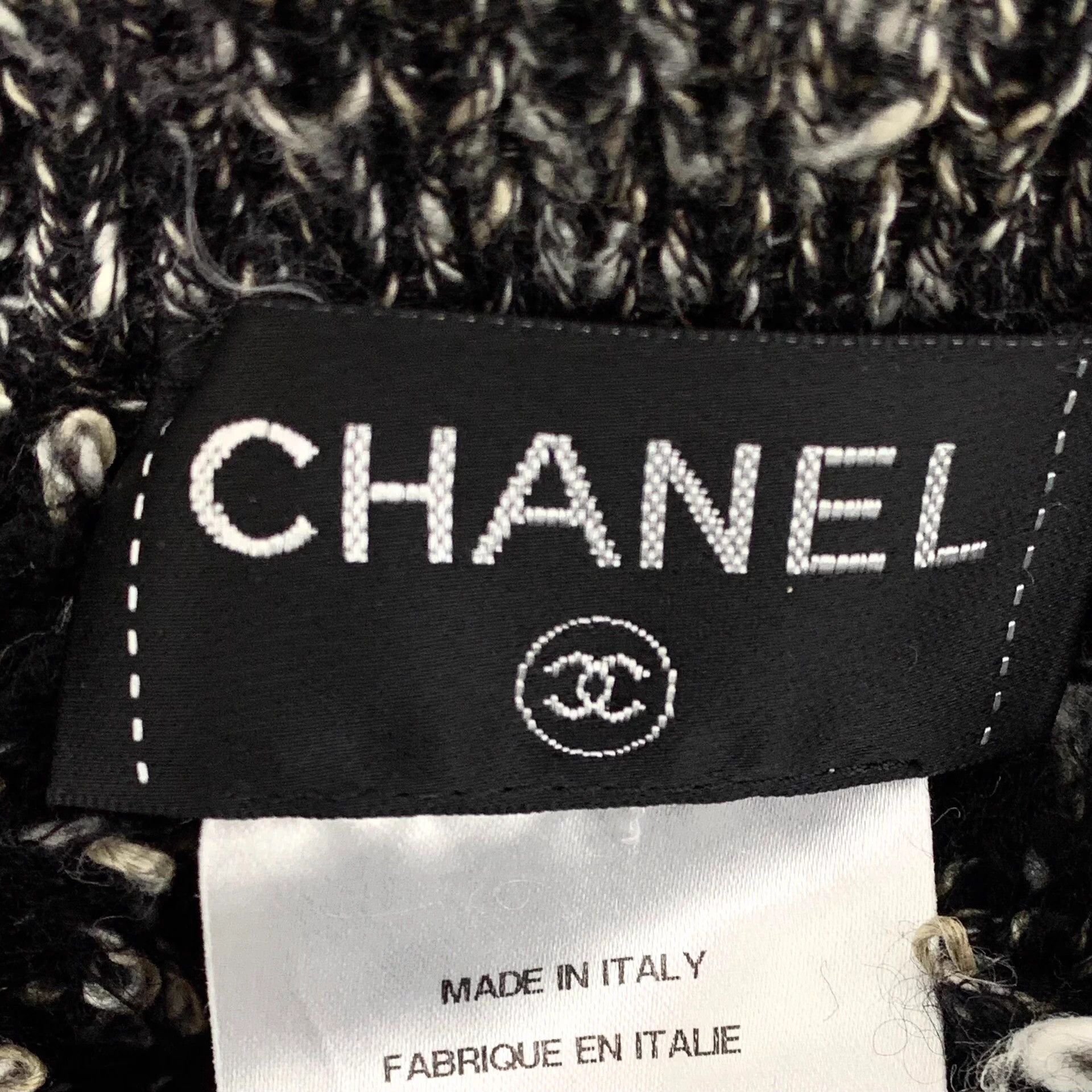 Chanel KW0215 Chanel Black Cashmere Lapel Sleeve Woven Tweed Coat Size S / US 4 / IT 40 - 3 Thumbnail