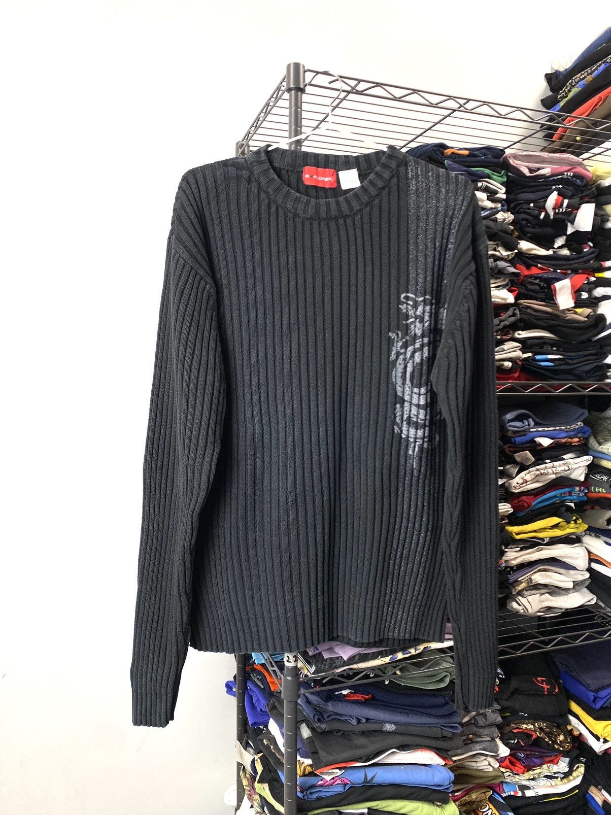 Japanese Brand Y2K Vintage Dragon Striped Diesel Style Sweater Size US L / EU 52-54 / 3 - 1 Thumbnail