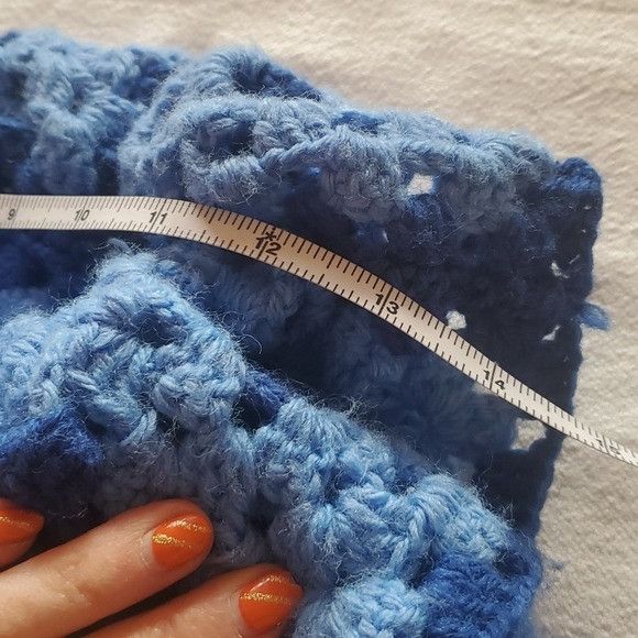 Handmade Handmade Upcycled Crocheted Blue Granny Square 2 pc Sz Ĺ-XL Size XL / US 12-14 / IT 48-50 - 12 Thumbnail