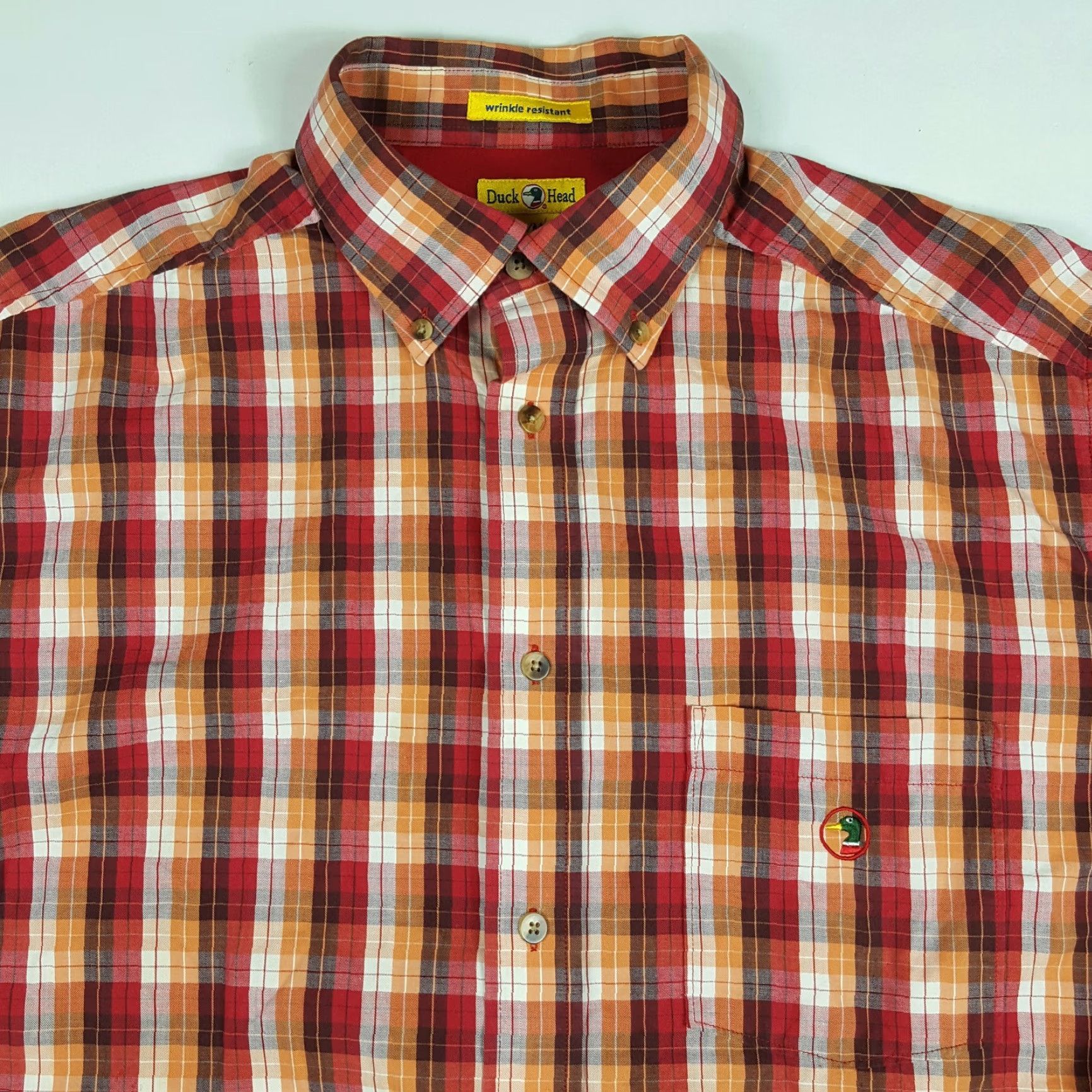 Vintage VINTAGE Duck Head Plaid Men's XL Long Sleeve Button-Up Work Shirt Size 46R - 4 Thumbnail
