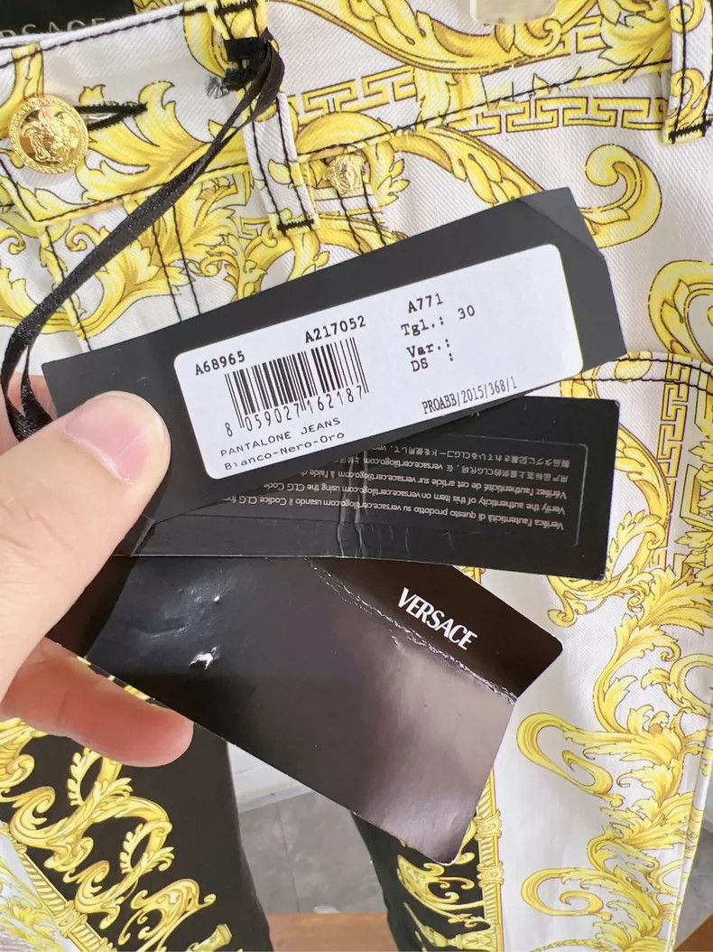 Versace Versace Gold baroque print jeans Size US 31 - 3 Thumbnail