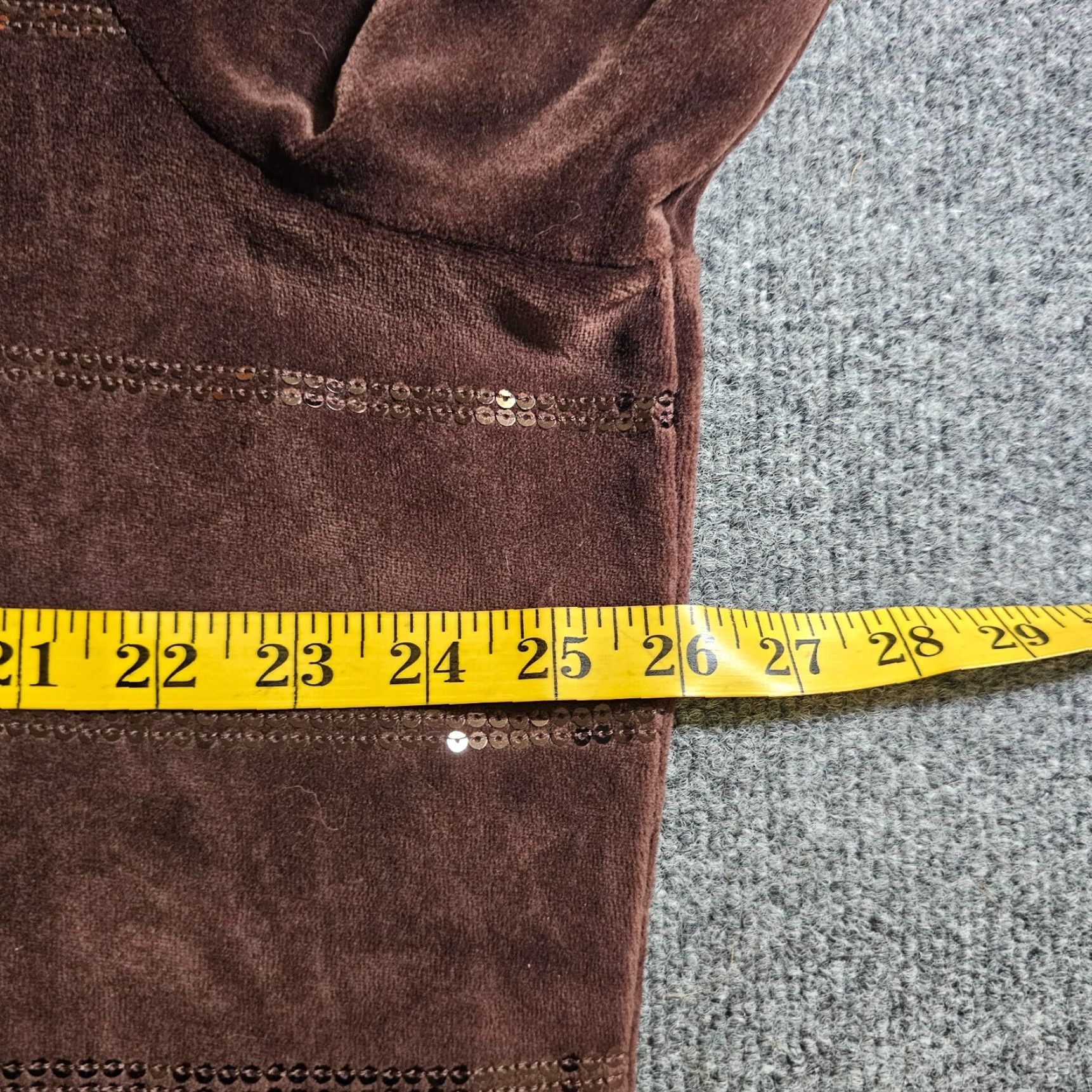 Quacker Factory Quacker Factory Sweater Womens 2X Brown Sequin Stripe Velour Casual Basic Pullover Shirt Size XXL / US 16-18 / IT 52-54 - 6 Thumbnail