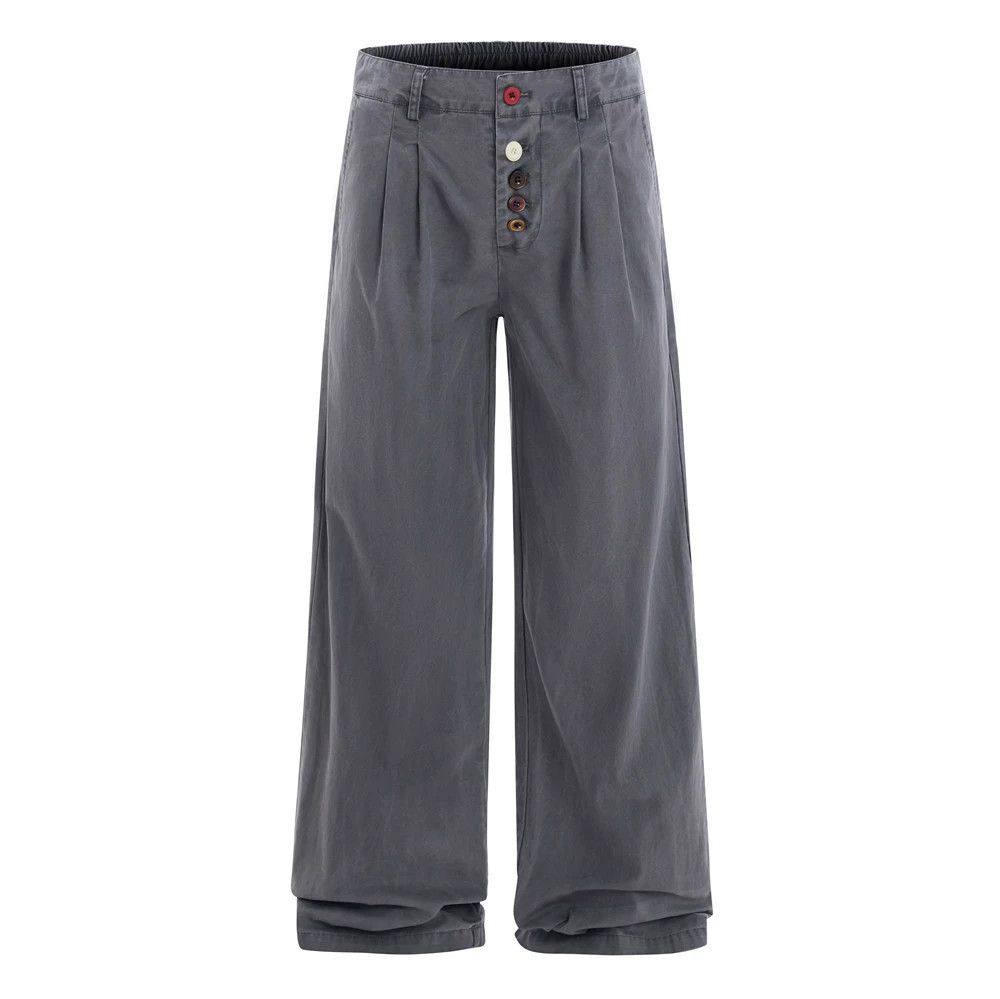 Japanese Brand Men's loose button straight loose wide leg trousers Size US 32 / EU 48 - 1 Thumbnail