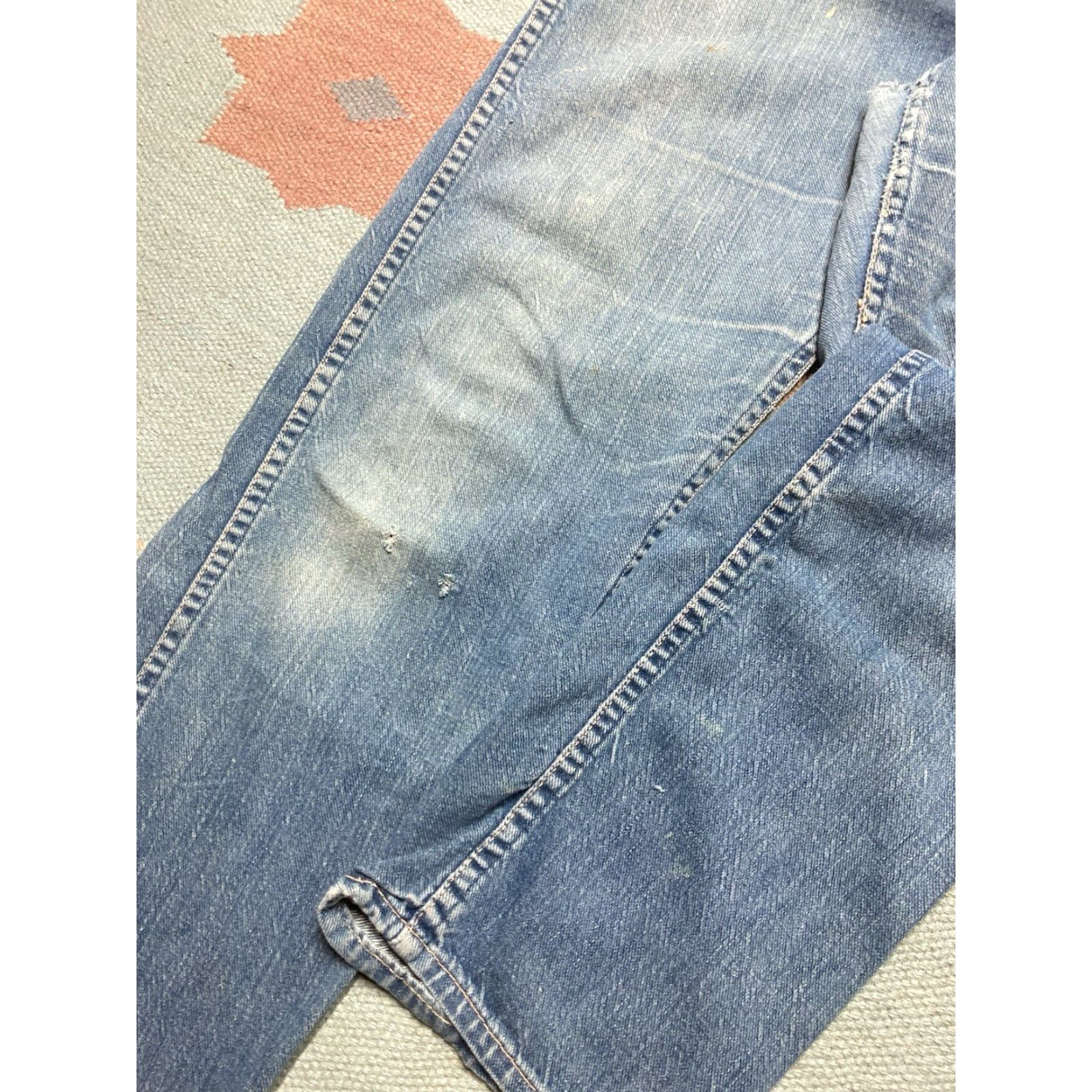 Wrangler VINTAGE Wrangler Jeans Women 60s Slim 18 Blue Denim Straight Jeans Women’s 18 Slim Wrangler Jeans Blue Slim 60s Vintage Misses Denim Whiskers Size 40" / US 18 - 5 Thumbnail