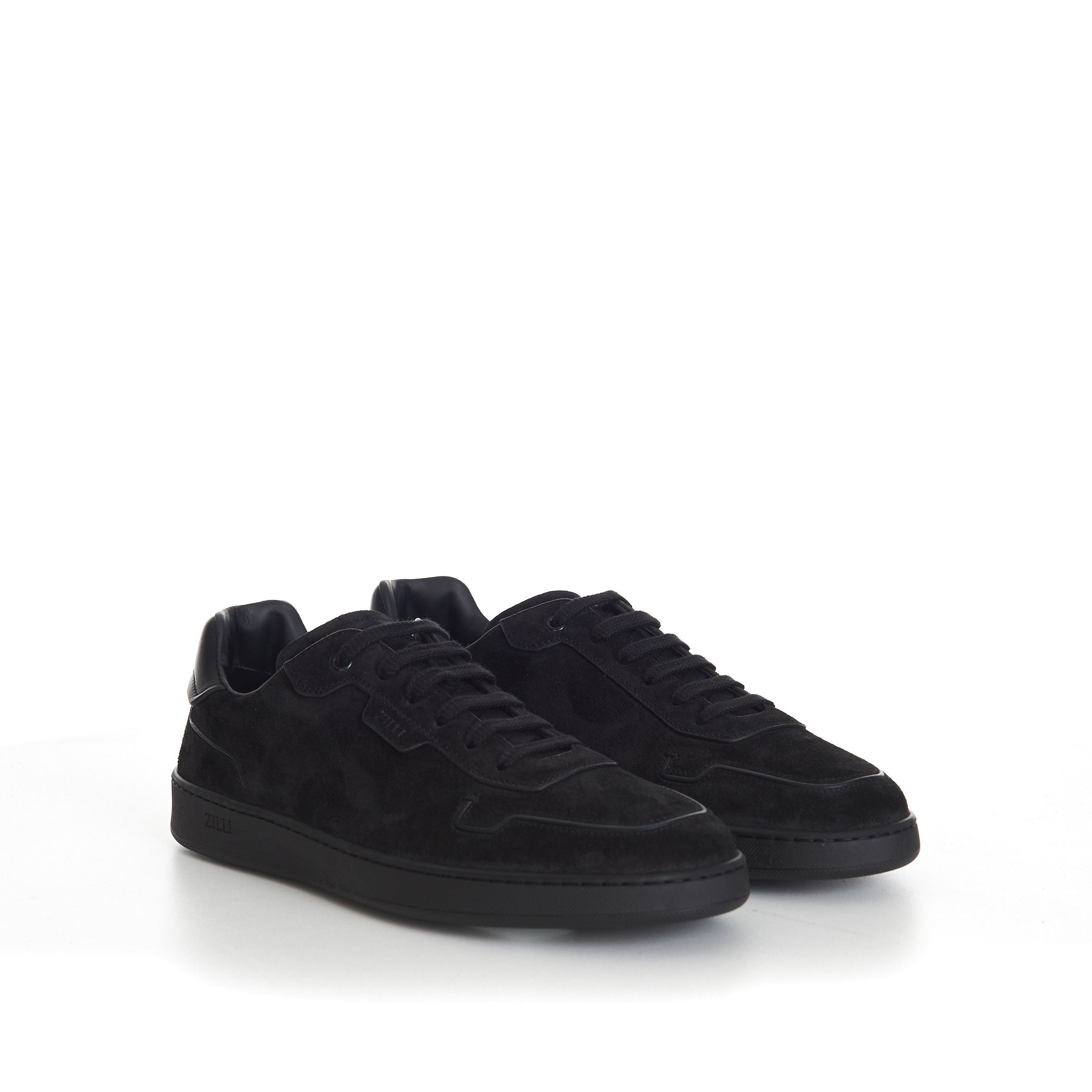 Zilli Black Suede Low Top Round Toe Sneakers Size US 8 / EU 41 - 1 Thumbnail