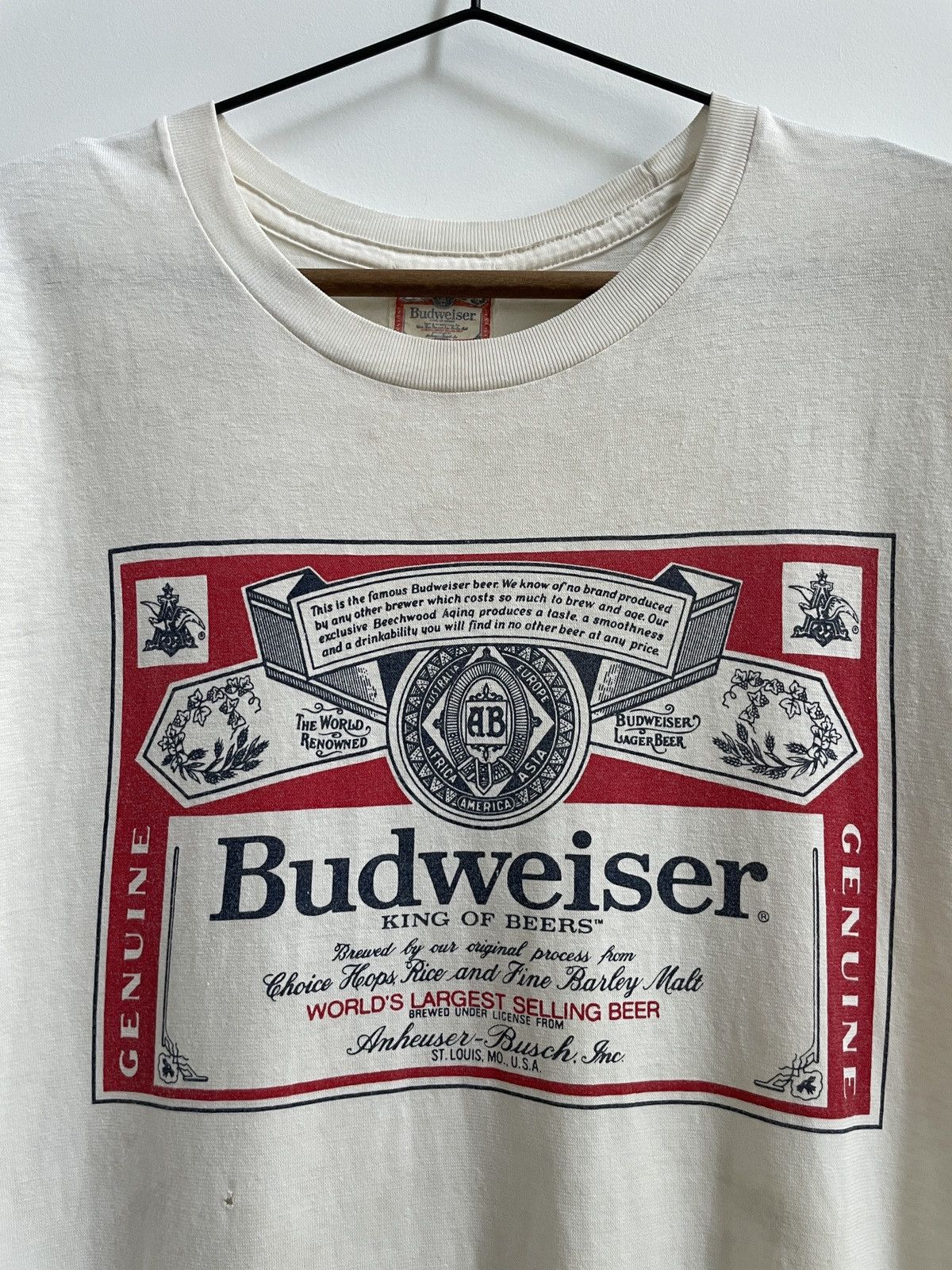 Budweiser × Drink Beer Save Water Vintage 90s Budweiser T-Shirt Size US L / EU 52-54 / 3 - 2 Thumbnail