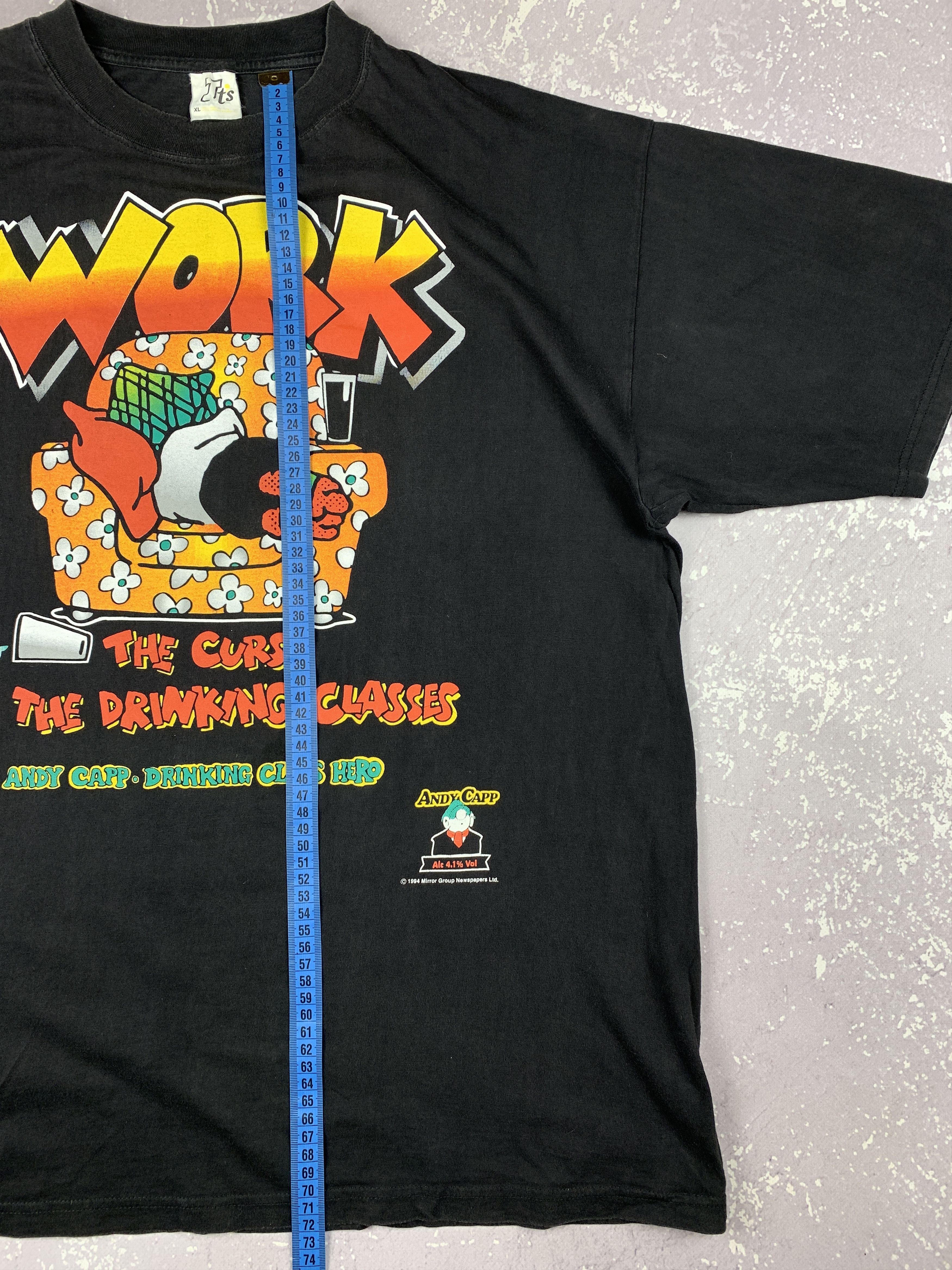 Vintage 1994 Vintage Andy Capp Drinking Class Hero Alcohol T Shirt Size US XL / EU 56 / 4 - 8 Thumbnail