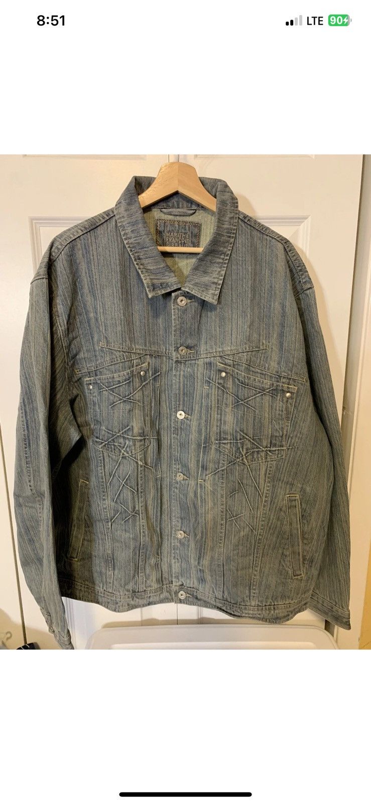 Marithe + Francois Girbaud Vintage Girbaud mens sz XXL denim jacket blue button up rare Size US XXL / EU 58 / 5 - 3 Thumbnail