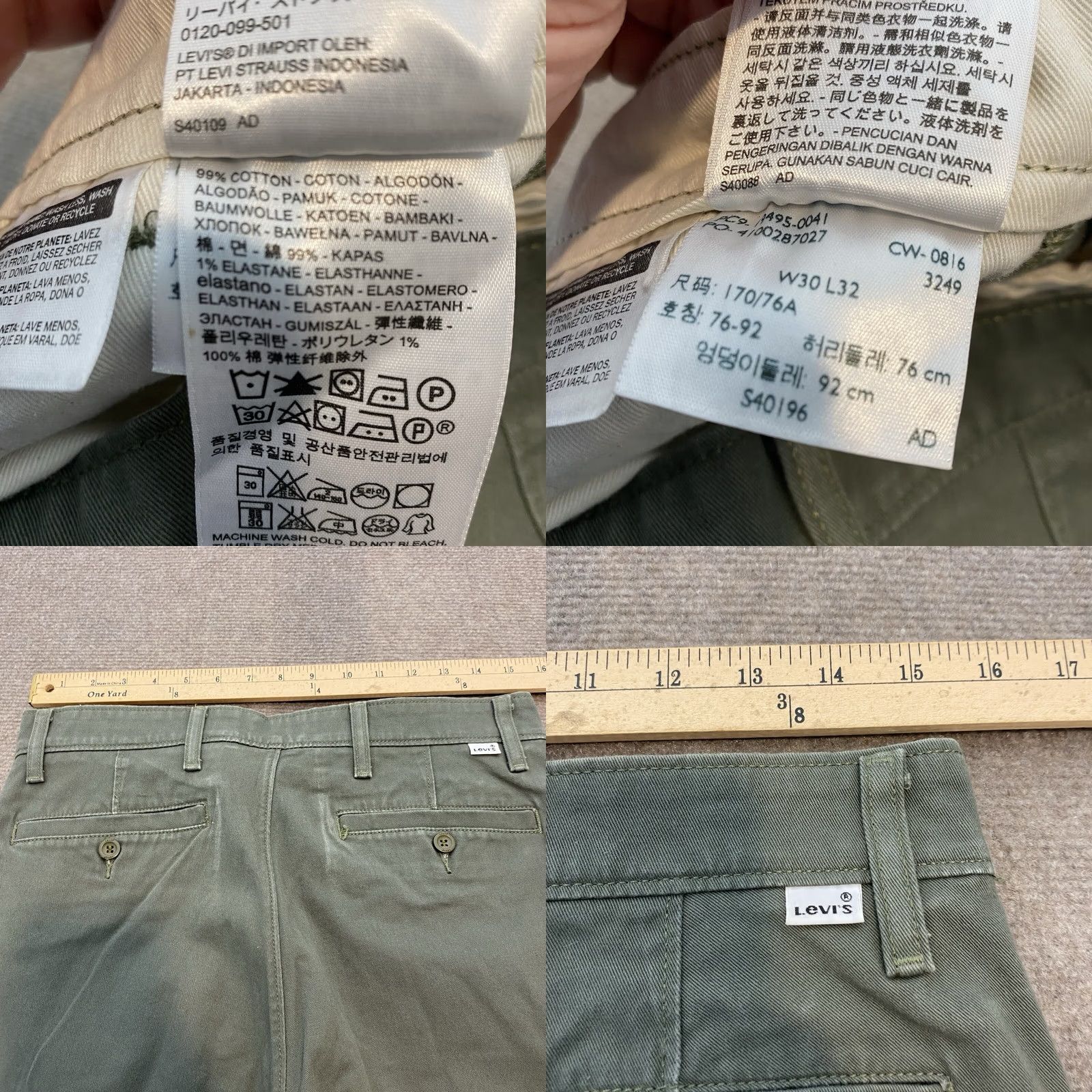 Levi's Levi's Jogger Pants Men's 30x29 Green Pockets Classic 90s Size US 30 / EU 46 - 8 Thumbnail