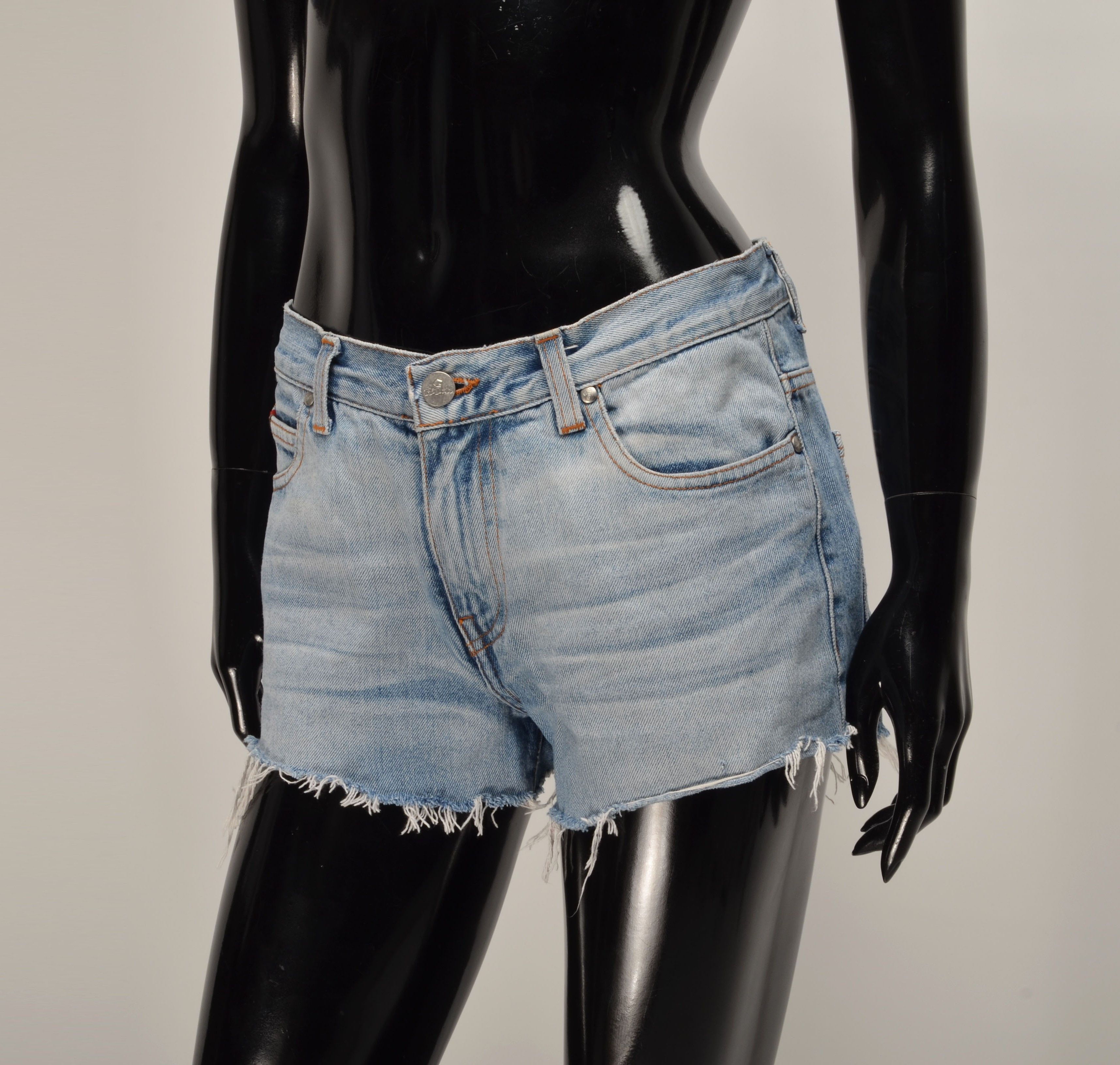 Miss Sixty Killah by Miss Sixty Y2K Cut Off Blue Mini Denim Shorts Size 28" / US 6 / IT 42 - 2 Thumbnail