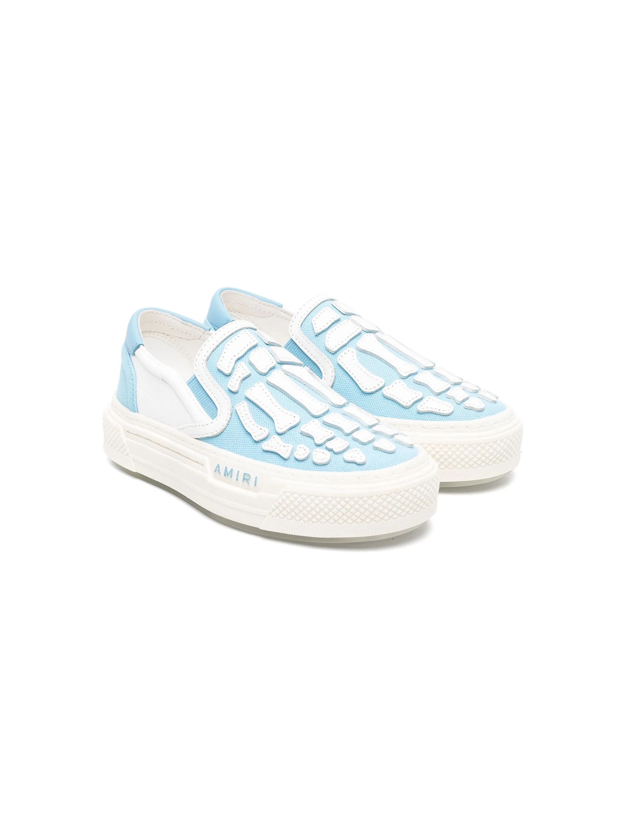 Amiri oc11z0225 KIDS Bones Slipon Sneakers in White/Blue Size US 5 / EU 37 - 1 Thumbnail