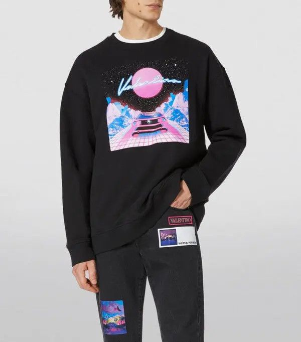 Valentino o1y0525 Logo Sweatshirt in Black Size US M / EU 48-50 / 2 - 3 Thumbnail