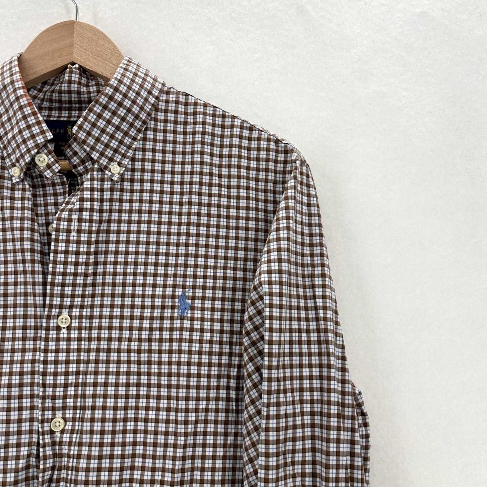 Ralph Lauren Ralph Lauren Shirt Mens Medium Brown Check Long Sleeve Button Down Stretch Pony Size US M / EU 48-50 / 2 - 2 Thumbnail
