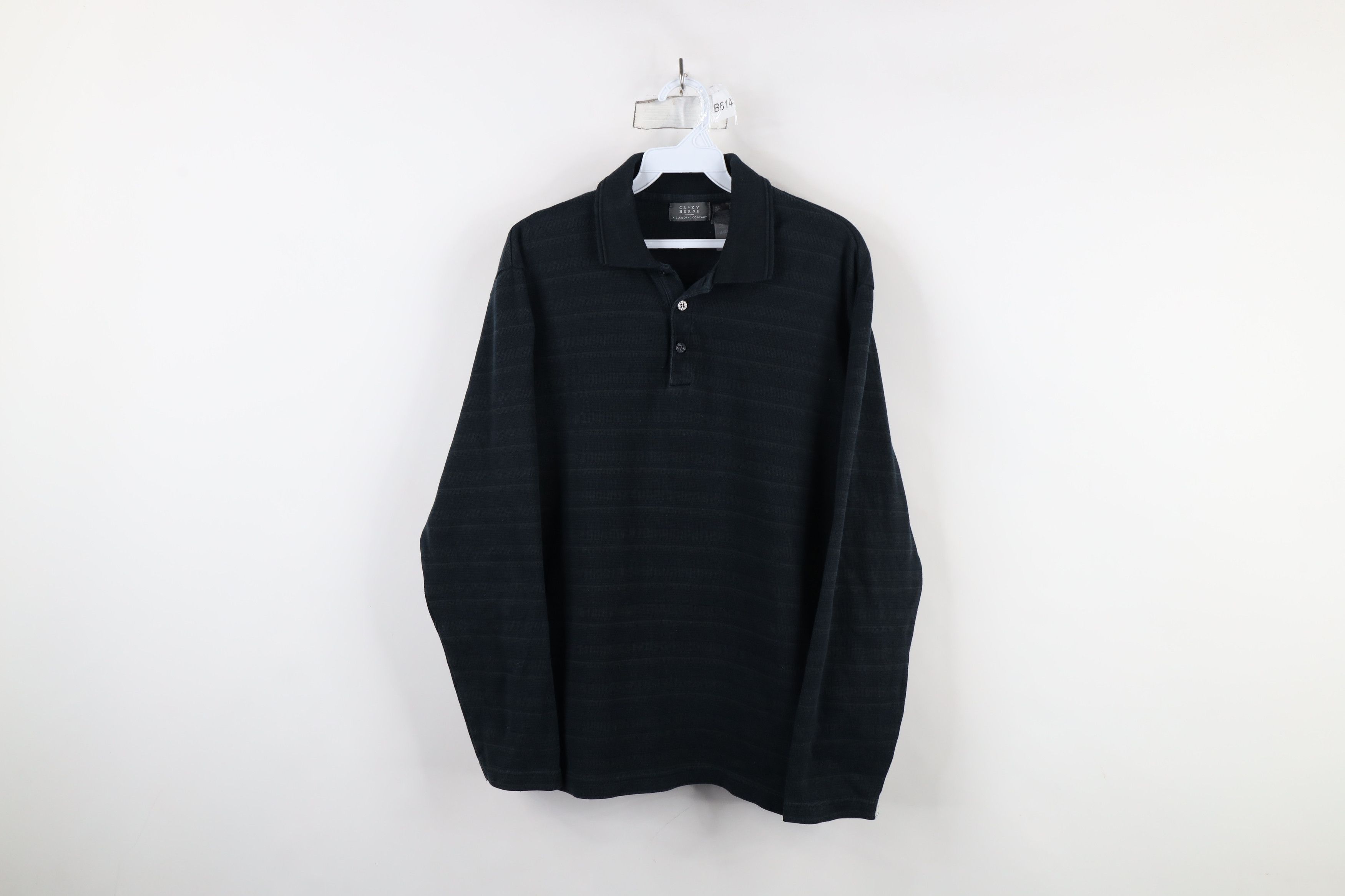 Vintage Vintage 90s Streetwear Striped Thermal Knit Long Sleeve Polo Size US L / EU 52-54 / 3 - 1 Thumbnail