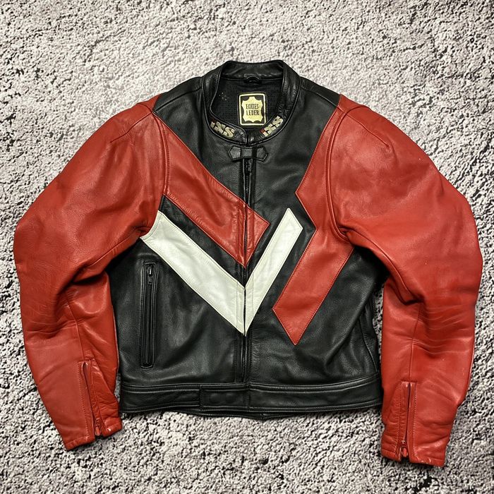 Vintage no fear 2025 leather racing jacket