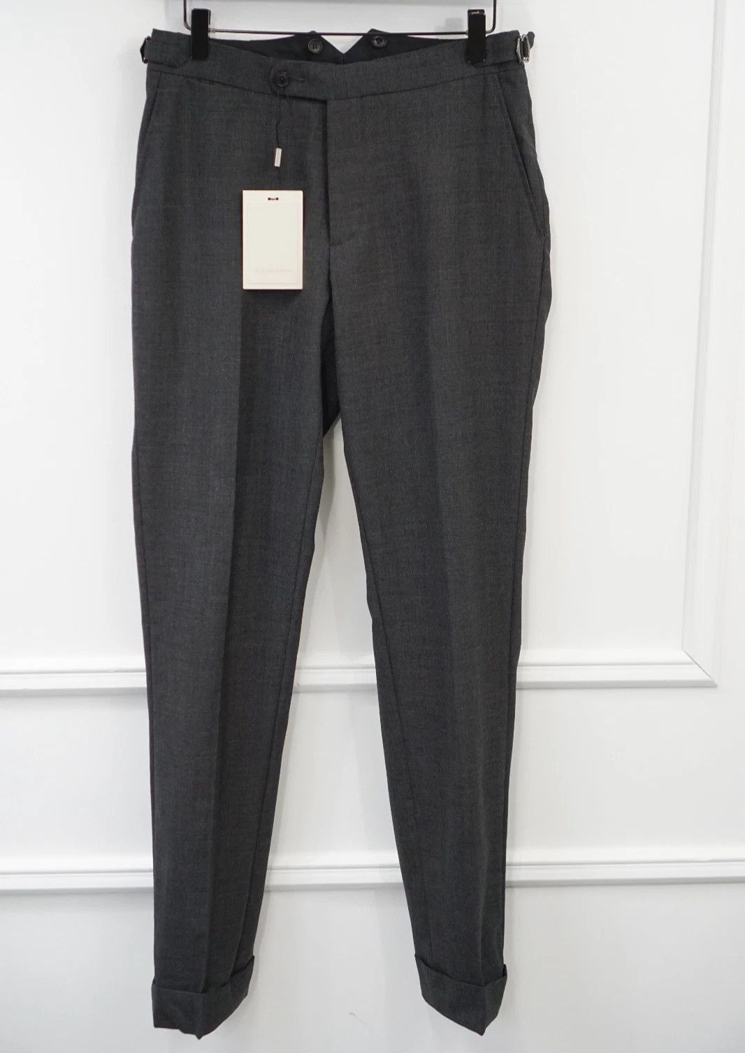 Suitsupply Men Suitsupply Trousers Wool Jort Bolton Grey High Rise US34 Size 34R - 1 Thumbnail