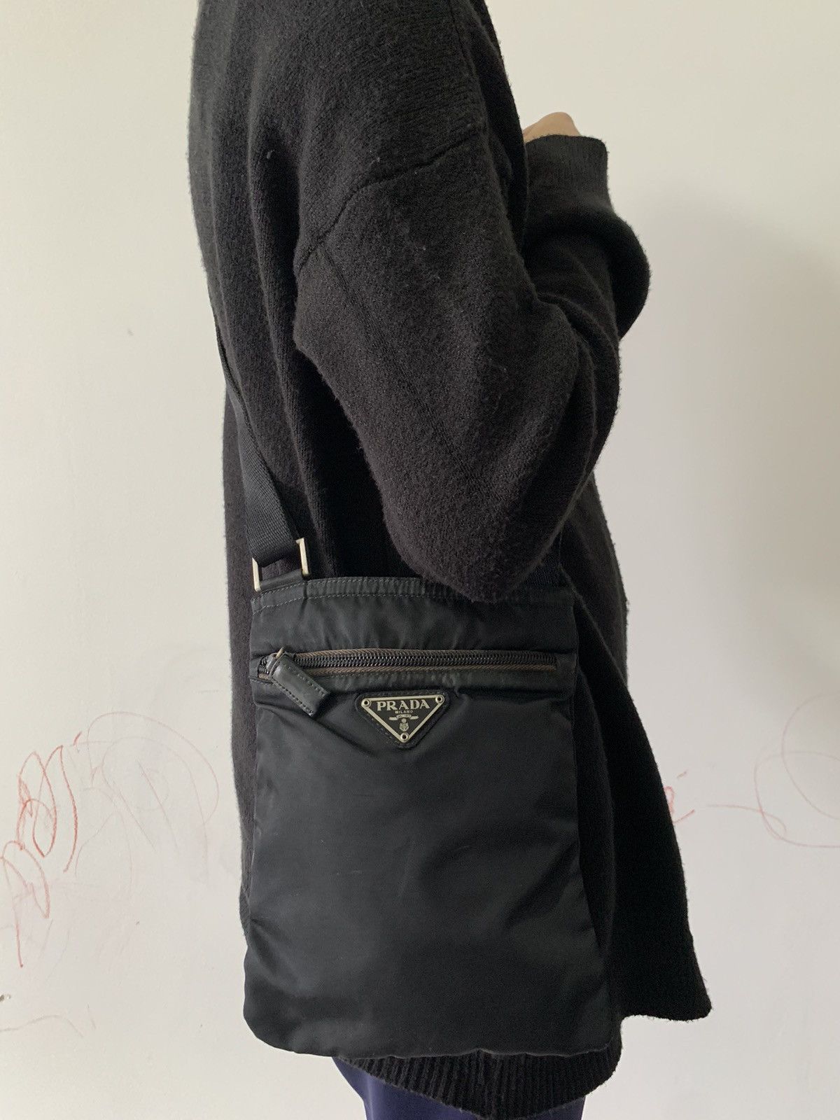 Prada Black Small Crossbody Sling Messenger Bag, Men's