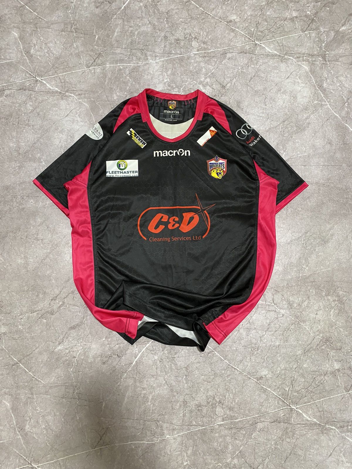 Macron Macron 2014 Wakefield Wildcats Away Rugby League Jersey Y2K Size US L / EU 52-54 / 3 - 2 Thumbnail