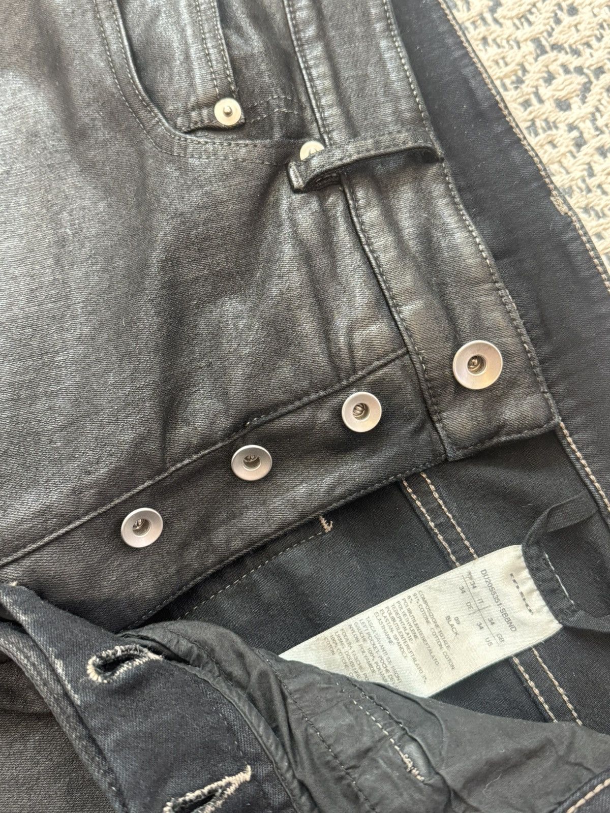 Rick Owens Drkshdw RICK OWENS DRKSHDW Black Denim Bladder Pants Size US 34 / EU 50 - 3 Thumbnail