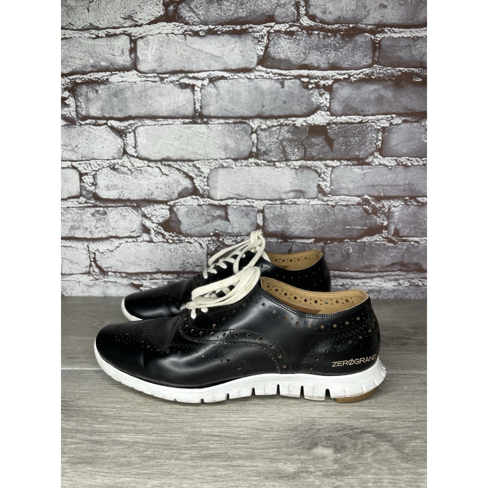 Cole Haan Cole Haan Zerogrand Black Leather Lace Up Wing Oxfords Women Size US 7 / IT 37 - 20 Thumbnail