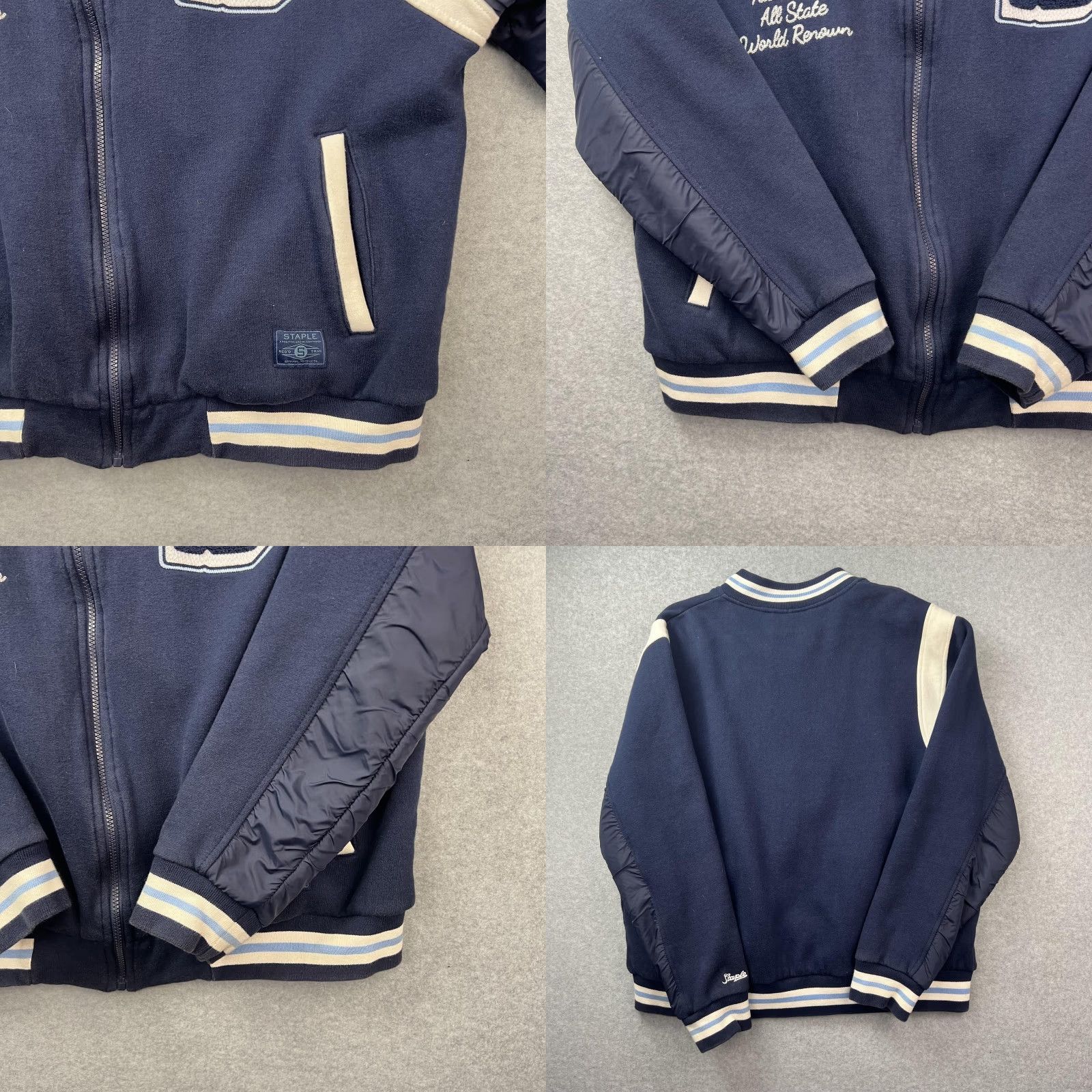 Vintage Staple Pigeon Jacket Mens XL Navy Varsity College Embroidered S 75 Bomber Zip Full-Zip Letterman Size US XL / EU 56 / 4 - 8 Thumbnail