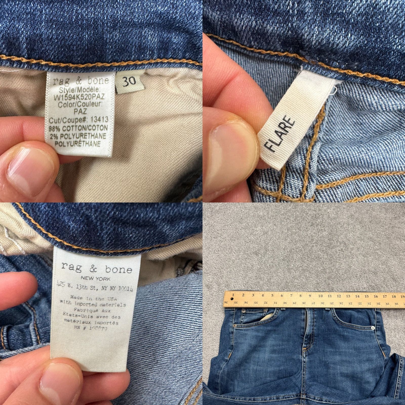 Rag & Bone rag & bone Denim Jeans Womens 30 Blue Medium Stretch Regular 5-Pocket City Streetwear, Jeans, Rag & Bone Womens 30 Blue Medium Stretch Regular Size 30" / US 8 / IT 44 - 8 Thumbnail