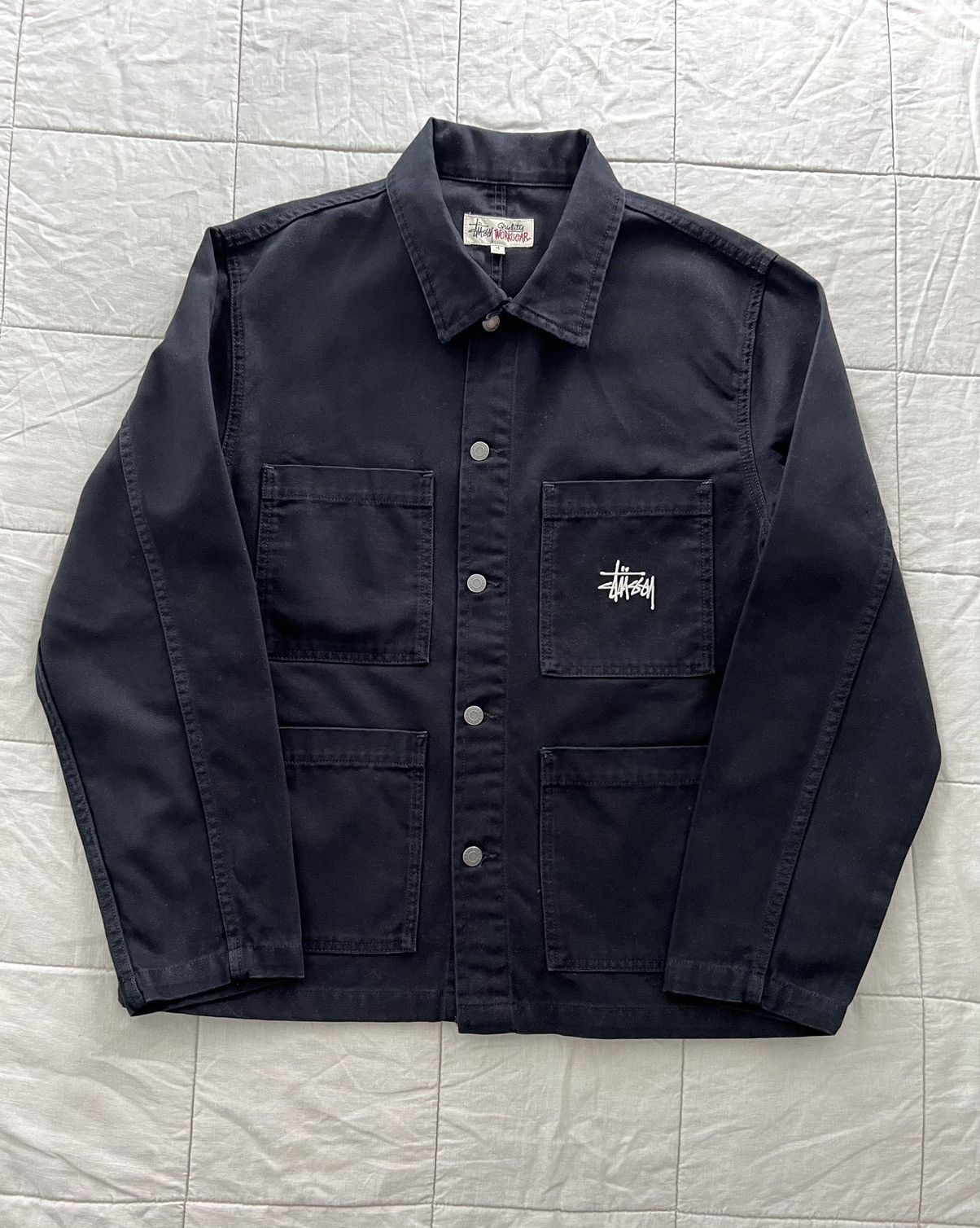 Streetwear × Stussy × Vintage Stussy Canvas Chore Jacket Streetwear × Stussy × Vintage Stussy Canvas Chore Jacket