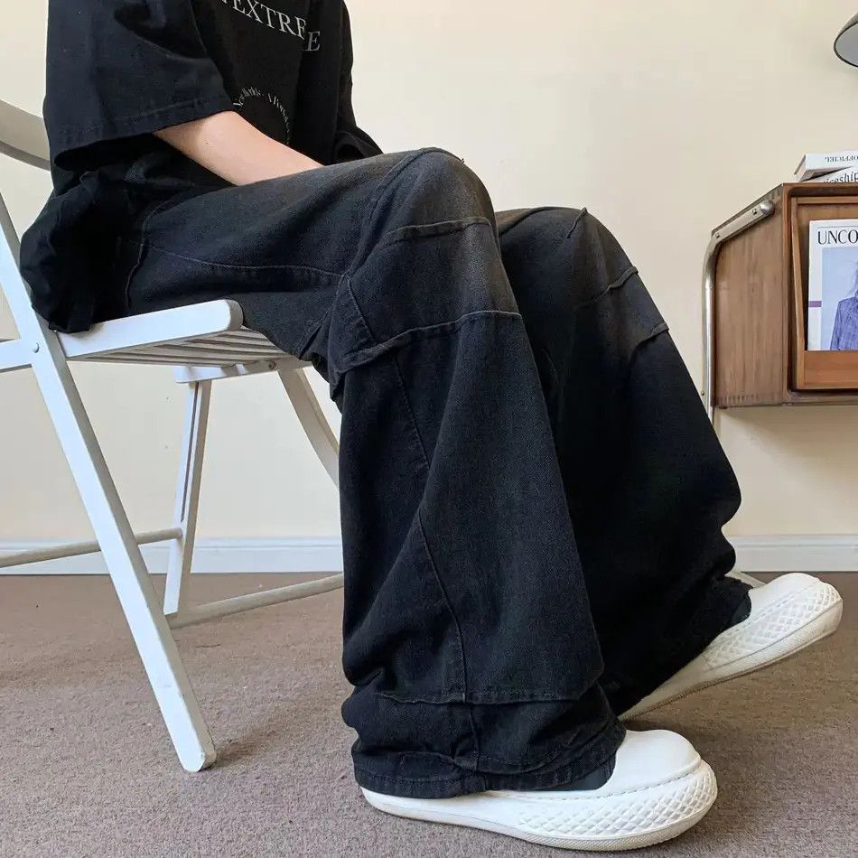 Japanese Brand Retro loose wide leg straight leg jeans Size US 32 / EU 48 - 4 Thumbnail