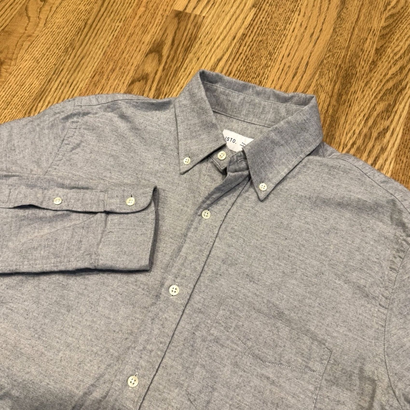 Vintage ISTO Oxford Button Down Shirt Mens Size Small Organic Cotton Cashmere Blend Grey Grey Shirts Medium? Size US S / EU 44-46 / 1 - 2 Thumbnail