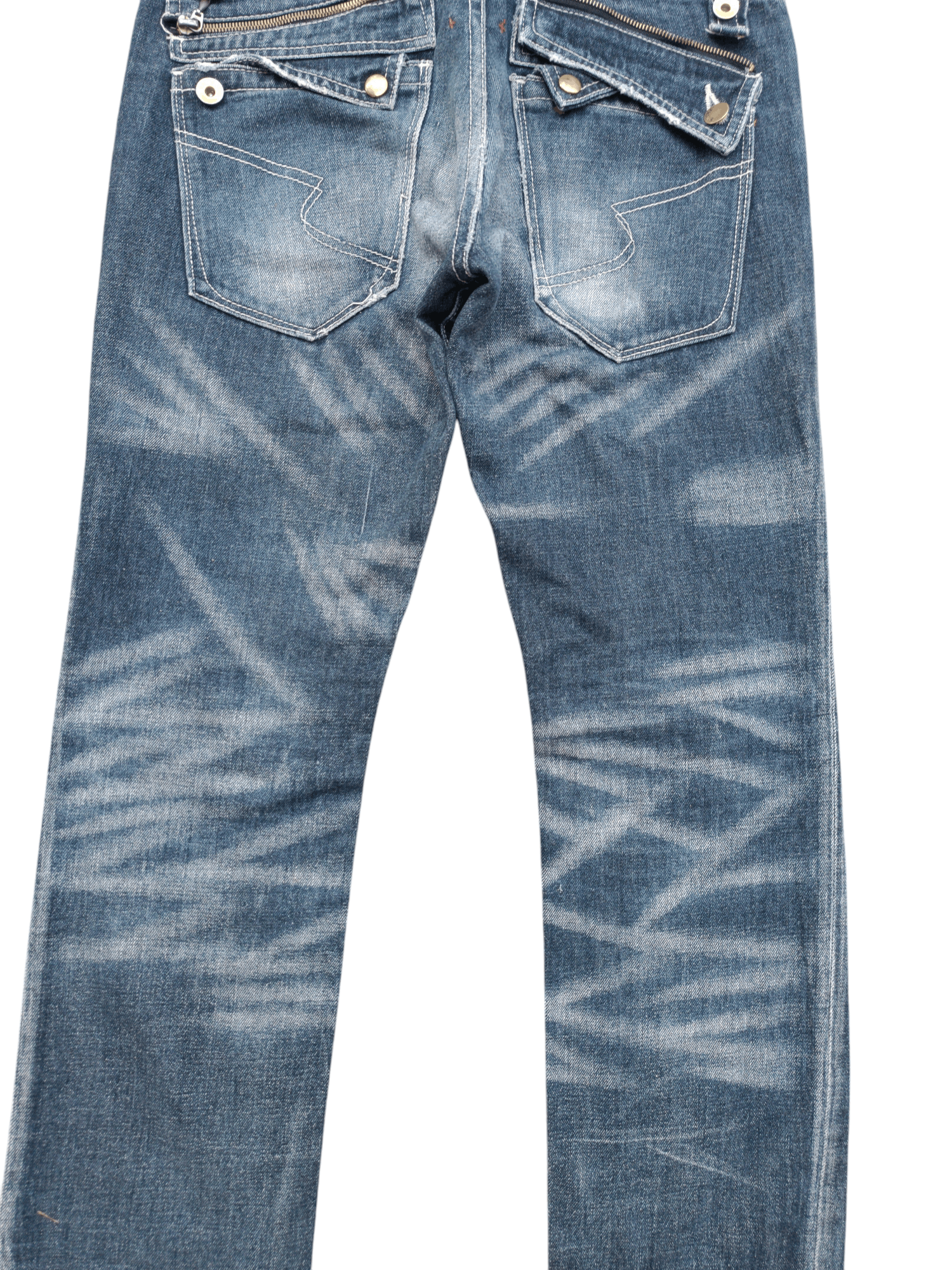 If Six Was Nine SEMANTIC DESIGN Japan Skinny Whiskers Faded Denim Size US 30 / EU 46 - 12 Thumbnail