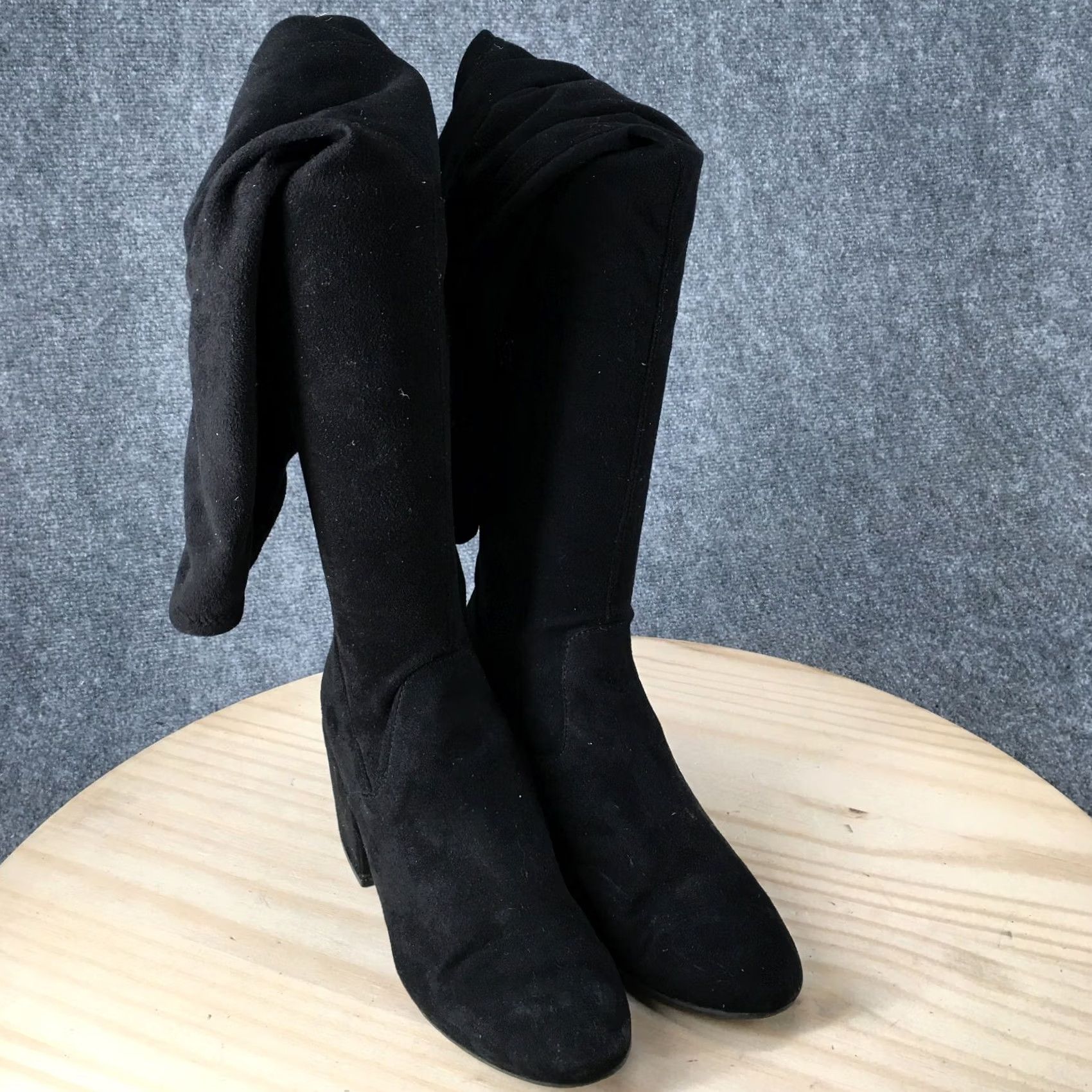 Dolce Vita Dolce Vita Sock Boots Womens 8.5 Tall Over The Knee Black Fabric Side Zip Heels Boot Size US 9 / IT 39 - 3 Thumbnail