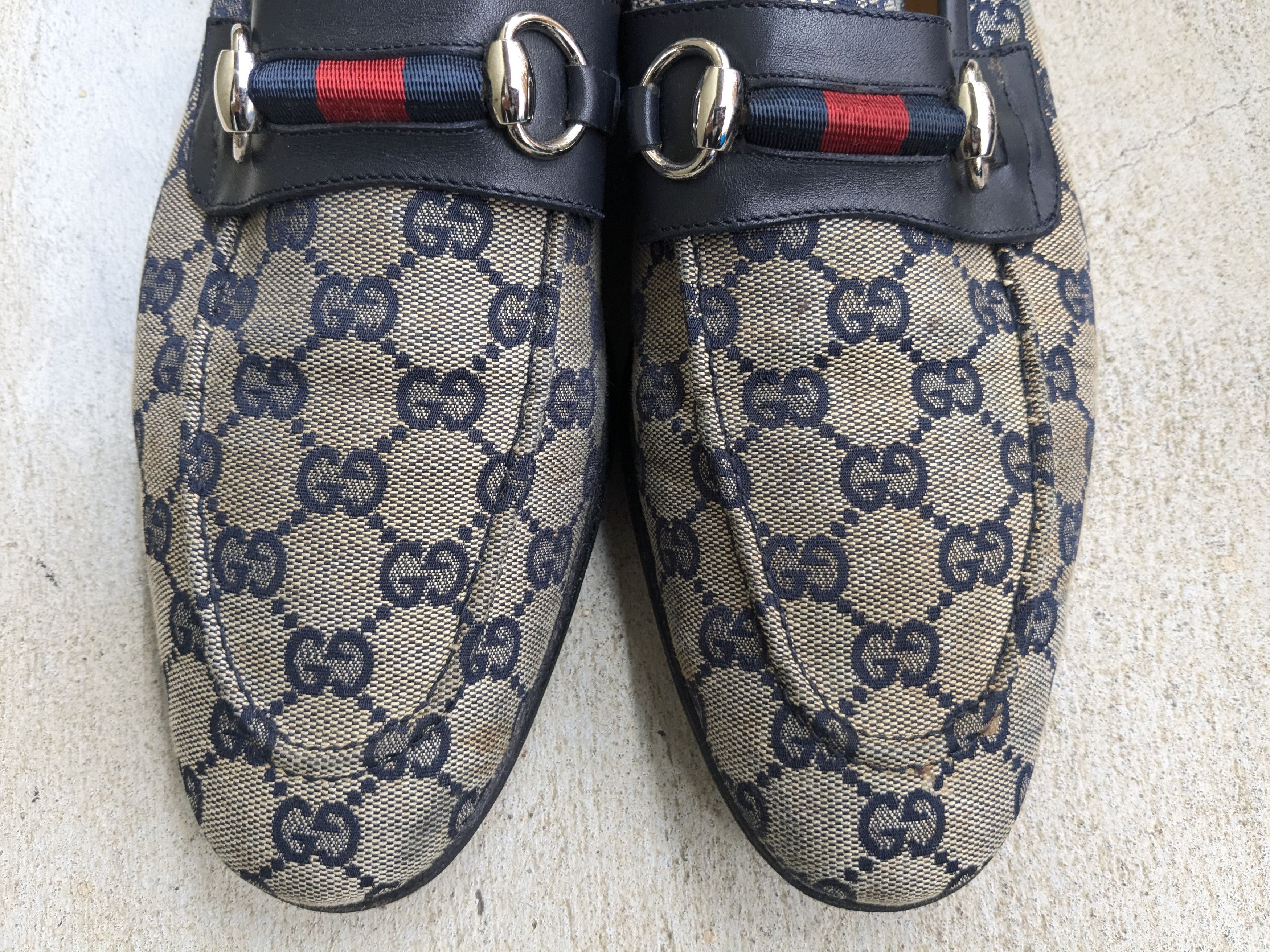 Gucci Gucci Horsebit Loafers Monogram Logo Canvas 8.5 Buckle Size US 8.5 / EU 41-42 - 5 Thumbnail