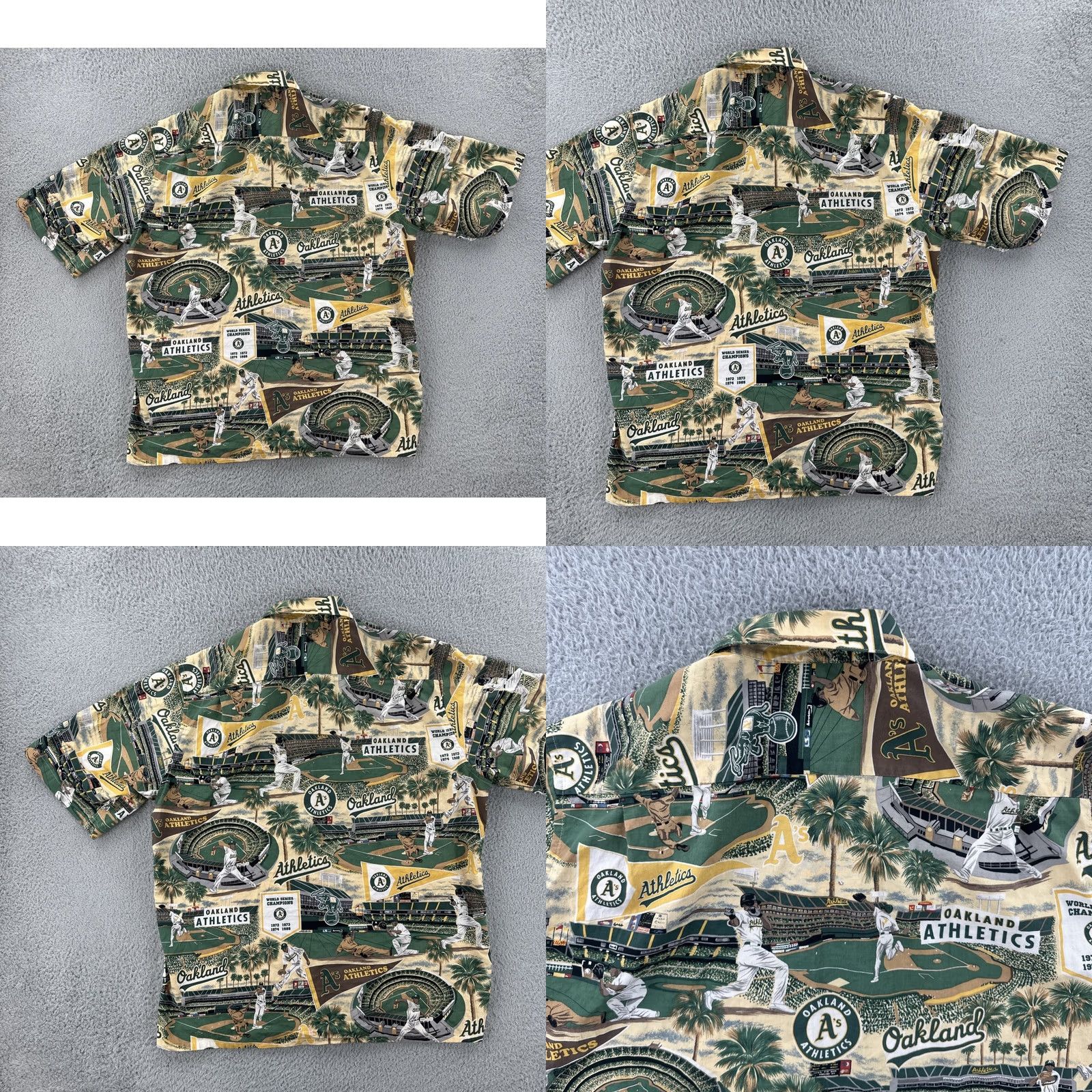 Reyn Spooner Reyn Spooner Men’s Large MLB Baseball Oakland Athletics Cotton Button-Up Shirt Size US L / EU 52-54 / 3 - 10 Thumbnail