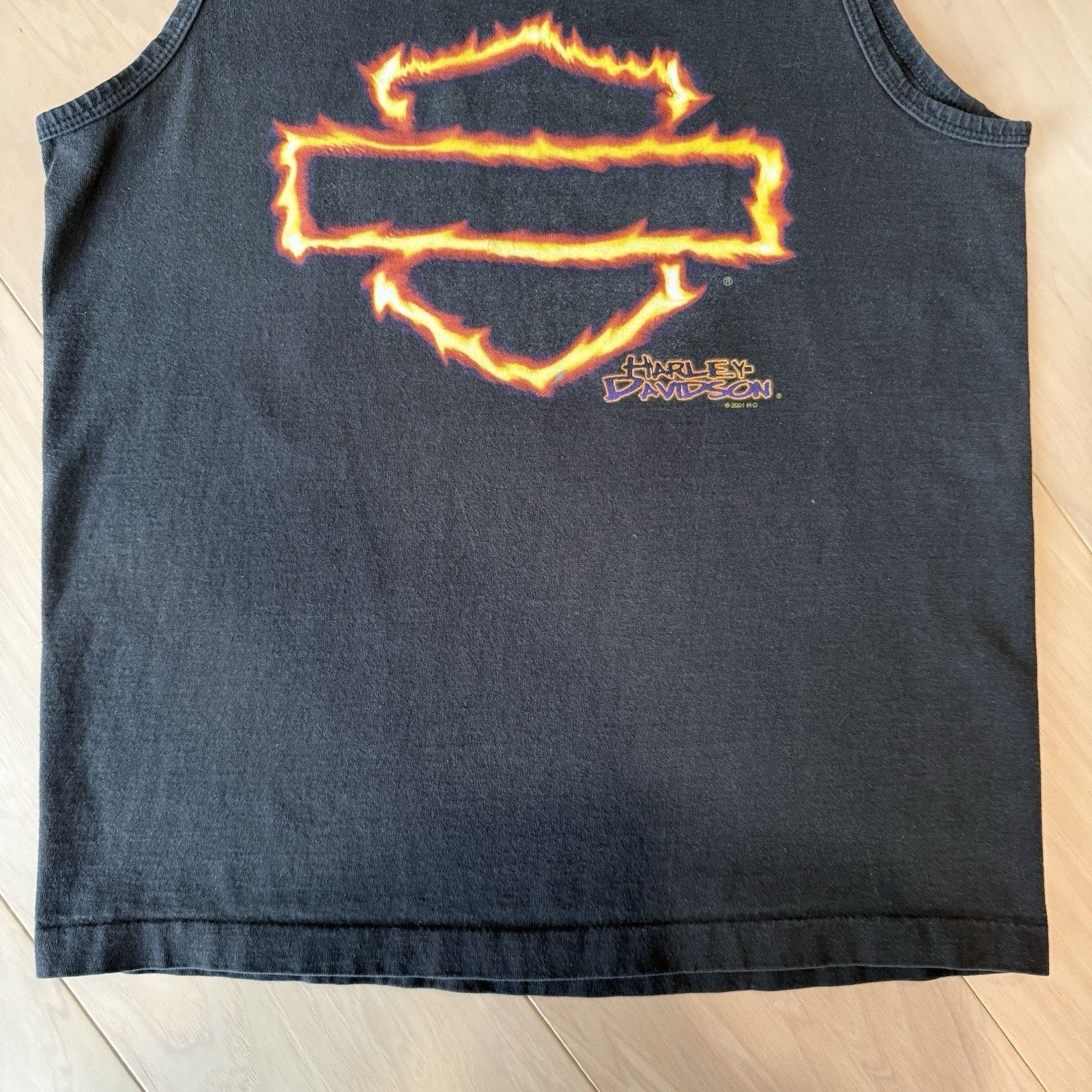 Harley Davidson × Vintage Vintage Harley Davidson Tank Top M Black Flames Motorcycles Size US M / EU 48-50 / 2 - 4 Thumbnail