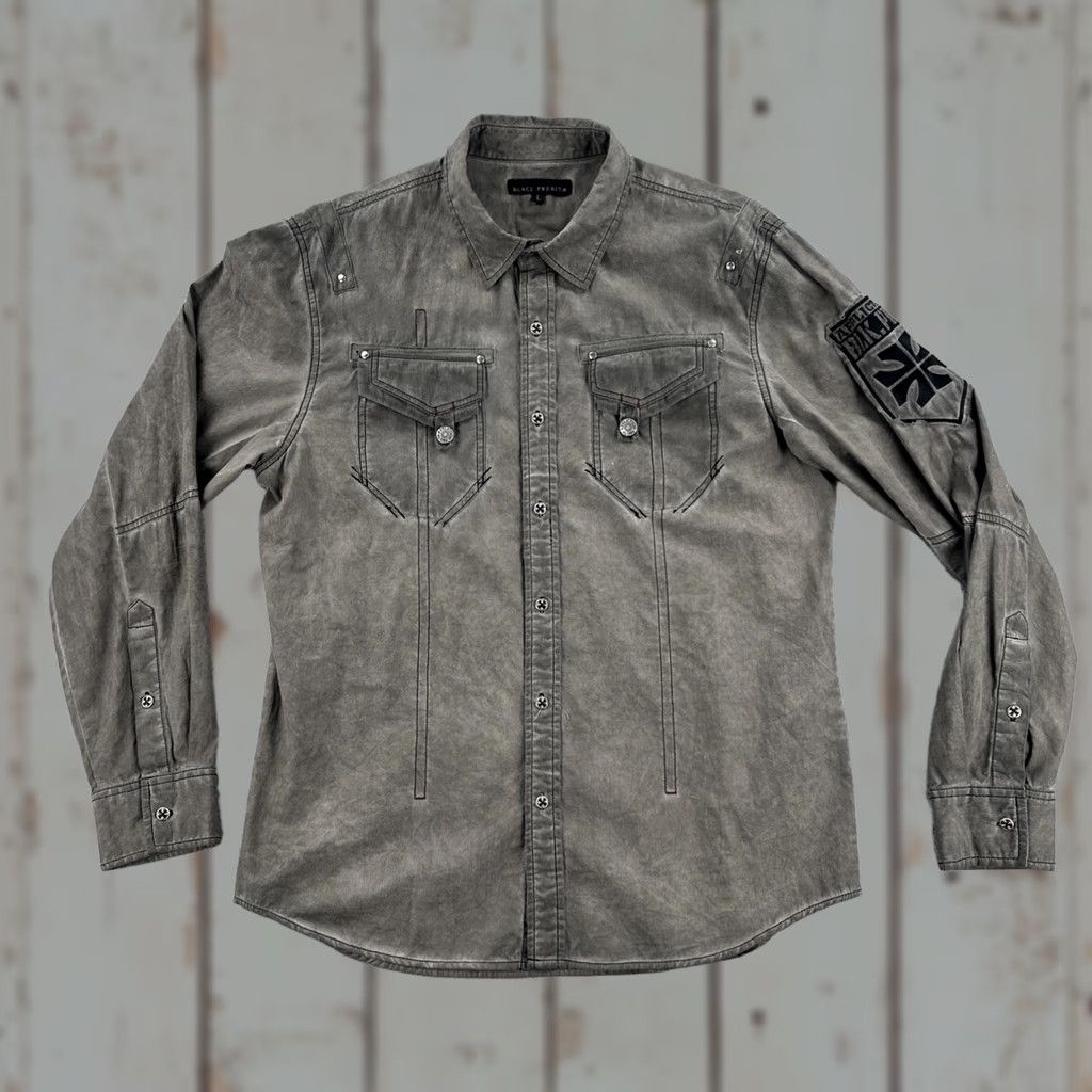 Affliction VINTAGE Affliction Gray Button-Up Shirt Mens Large Regular Fit Y2K Fashion EUC Size US L / EU 52-54 / 3 - 1 Thumbnail