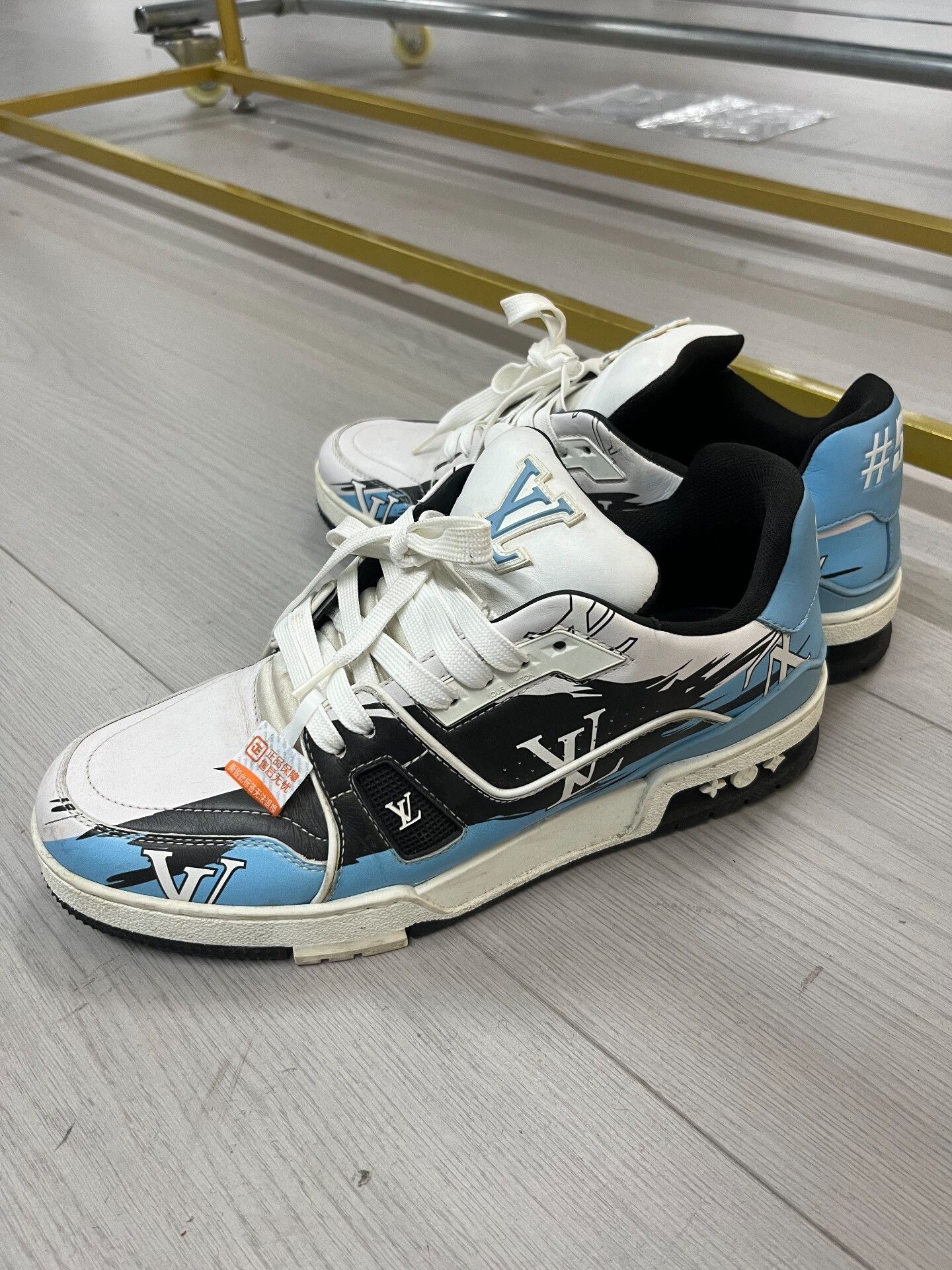 Louis Vuitton LV Trainer Black Blue Graffiti Sneakers Size US 7.5 / EU 40-41 - 1 Thumbnail