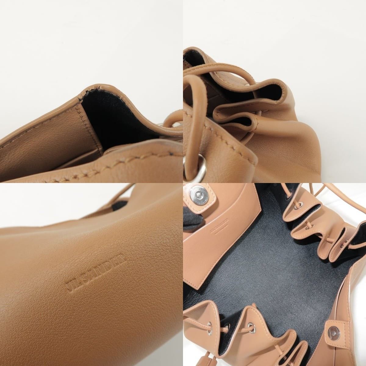 Jil Sander Jil Sander Drawstring Leather Shoulder Bag Tan Size ONE SIZE - 6 Thumbnail