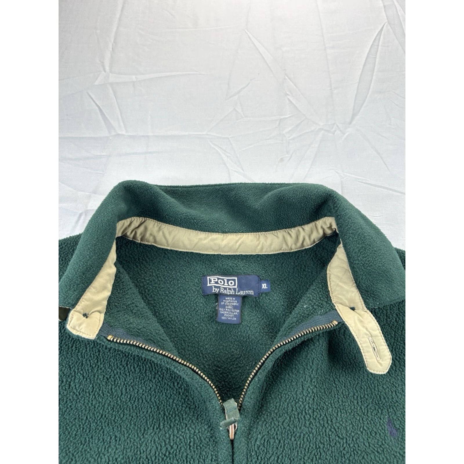 Ralph Lauren VINTAGE Ralph Lauren Jacket XL Full Zip Fleece Green 90s Bomber Chin Strap Men Size US XL / EU 56 / 4 - 3 Thumbnail