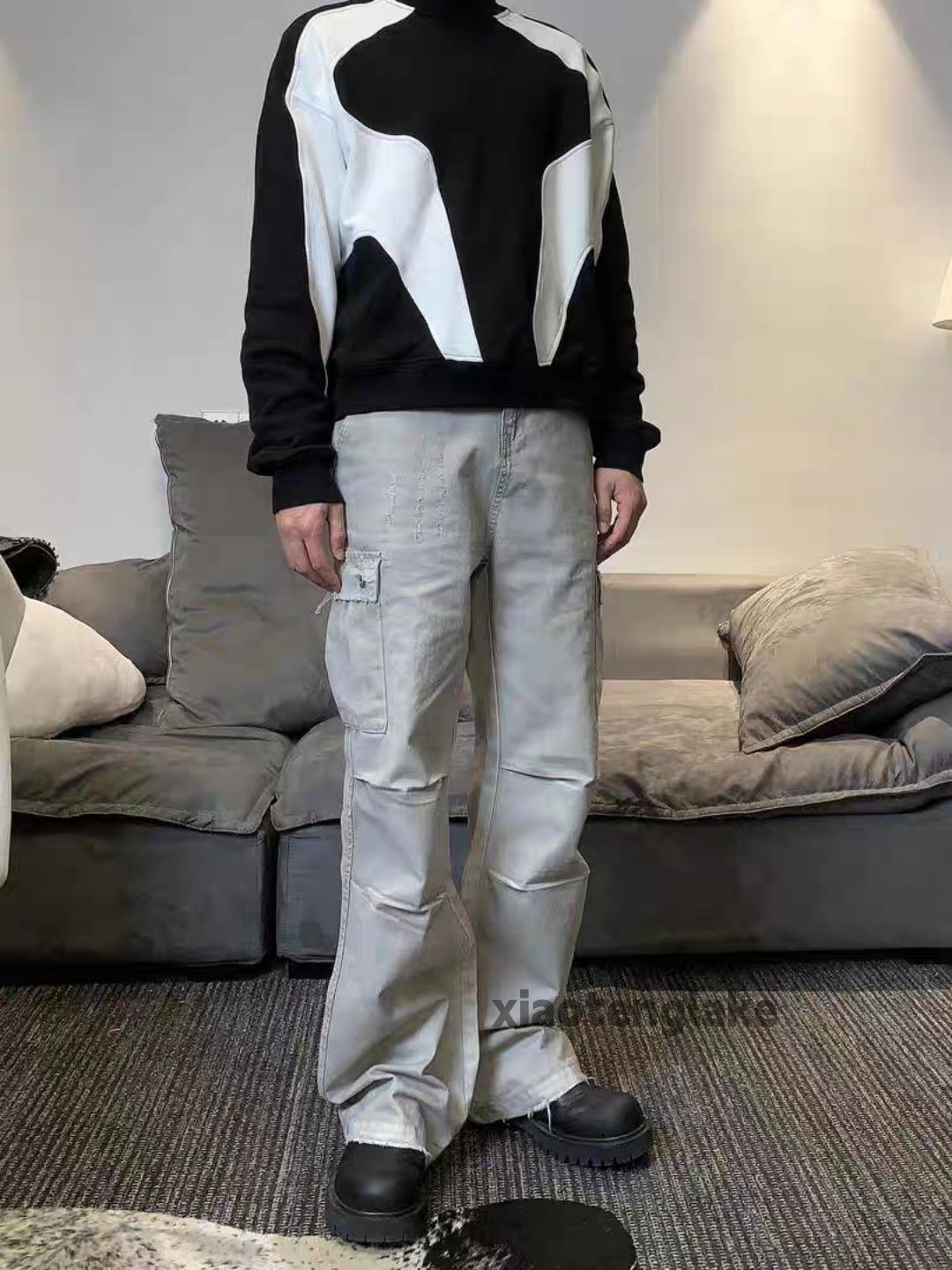 Vintage Unisex utility punk yuppie grunge stain ripped cargo pants Size US 36 / EU 52 - 6 Thumbnail
