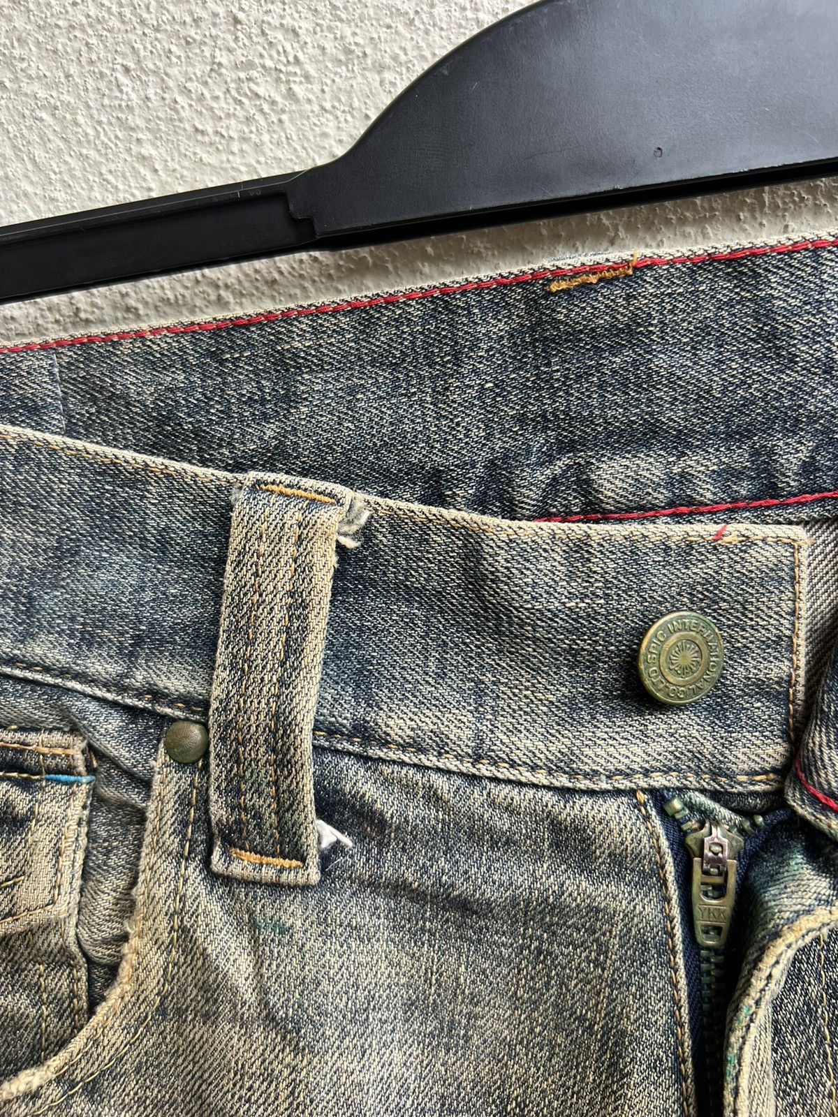 Vintage Vintage Tornado Mart Japan Distress Mud Denim Flare Jeans Size US 31 - 7 Thumbnail