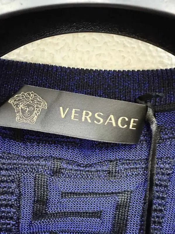 Versace Versace Dark Blue Wool Blend Long Sleeve Sweater . Size US S / EU 44-46 / 1 - 4 Thumbnail